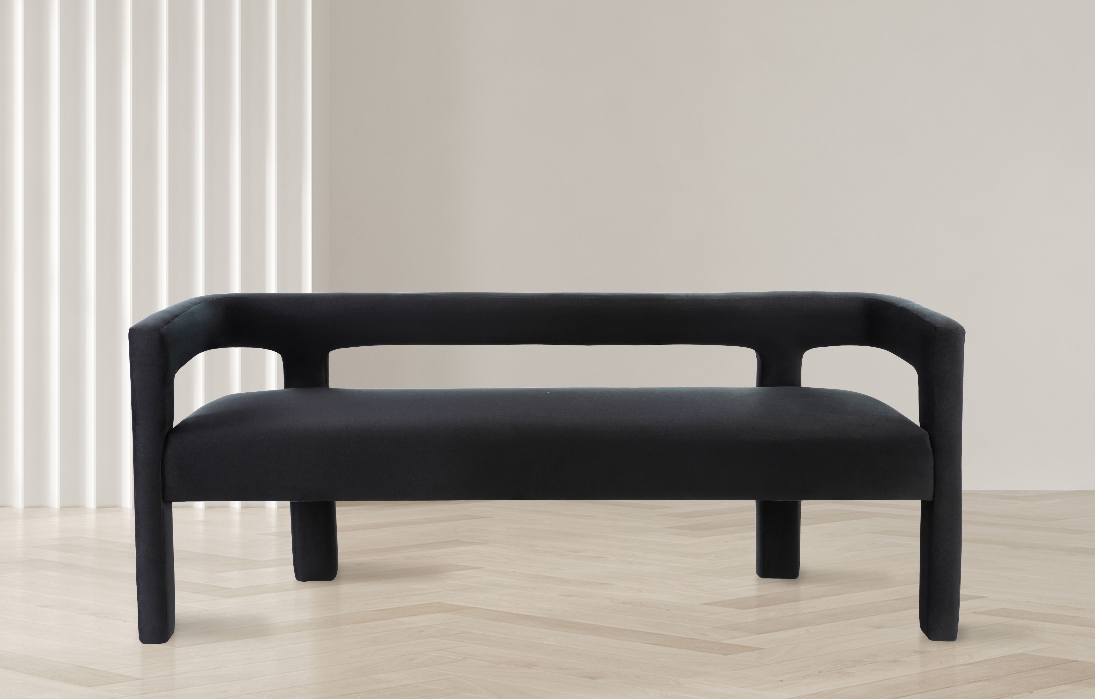 Athena - Velvet Bench - Black