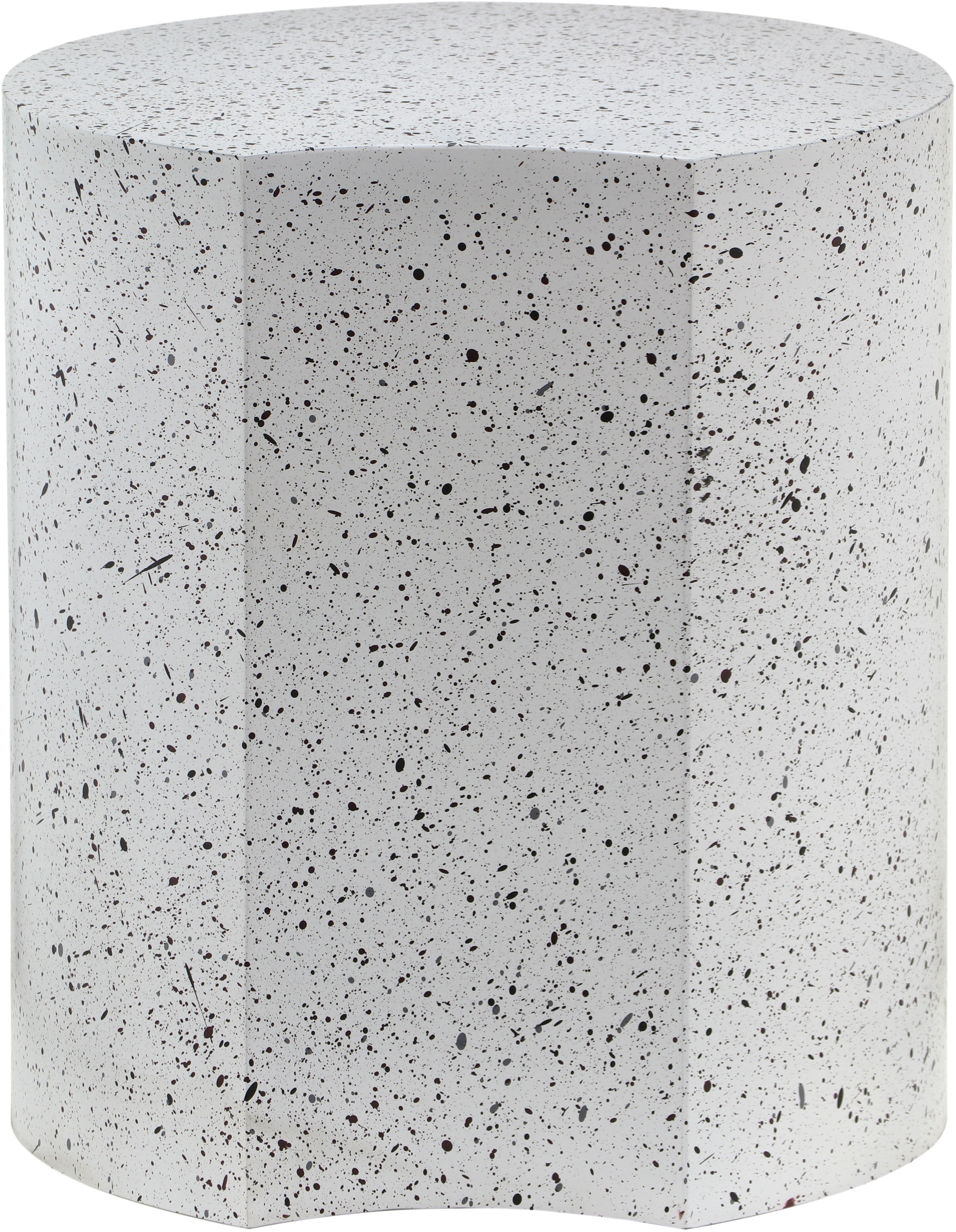 Dimple - 18" End Table - White Terazzo