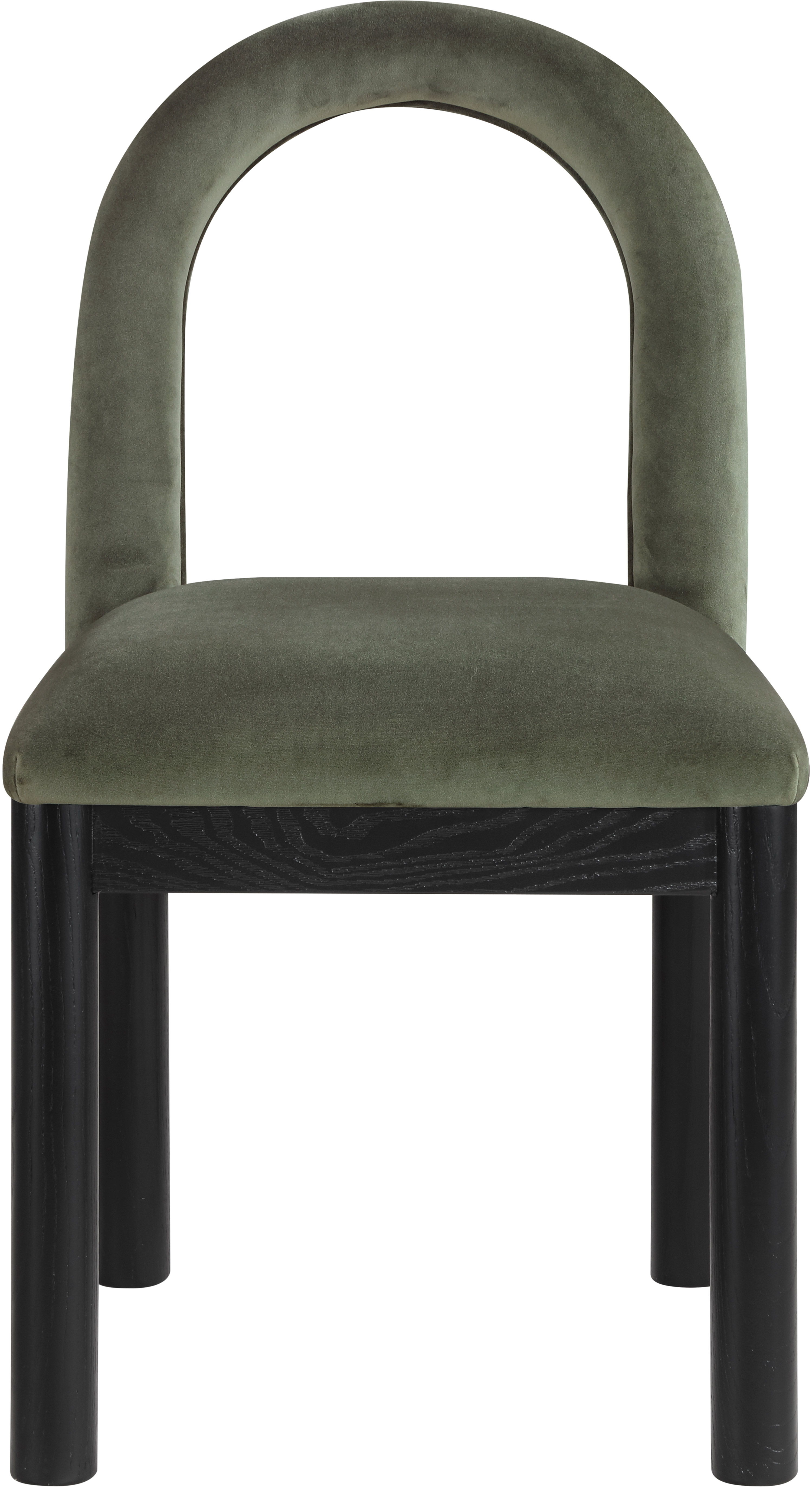 Conrad - Velvet Dining Chair With Black Legs - Green