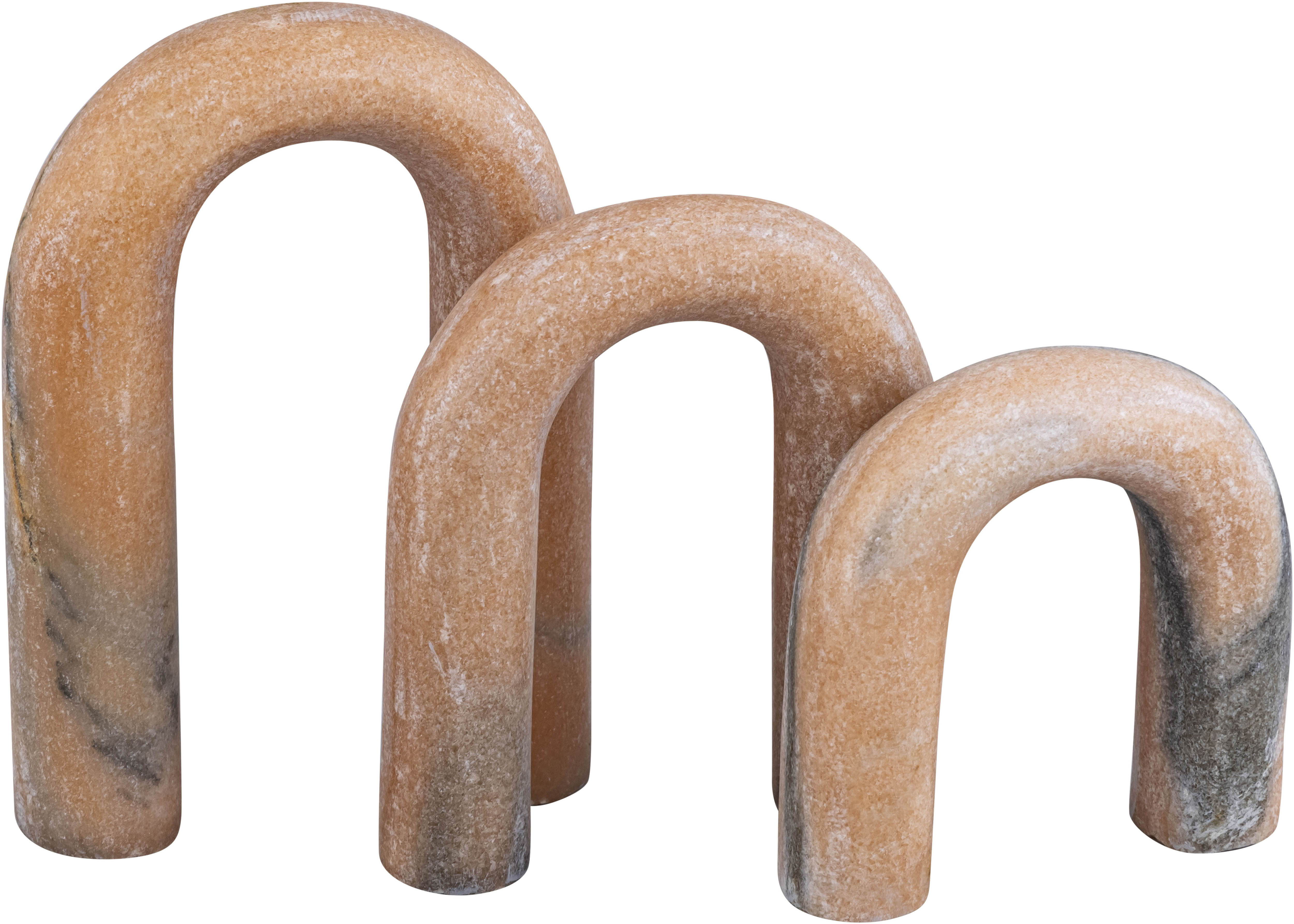 Arco - 3 Piece Marble Decorative Object - Pink