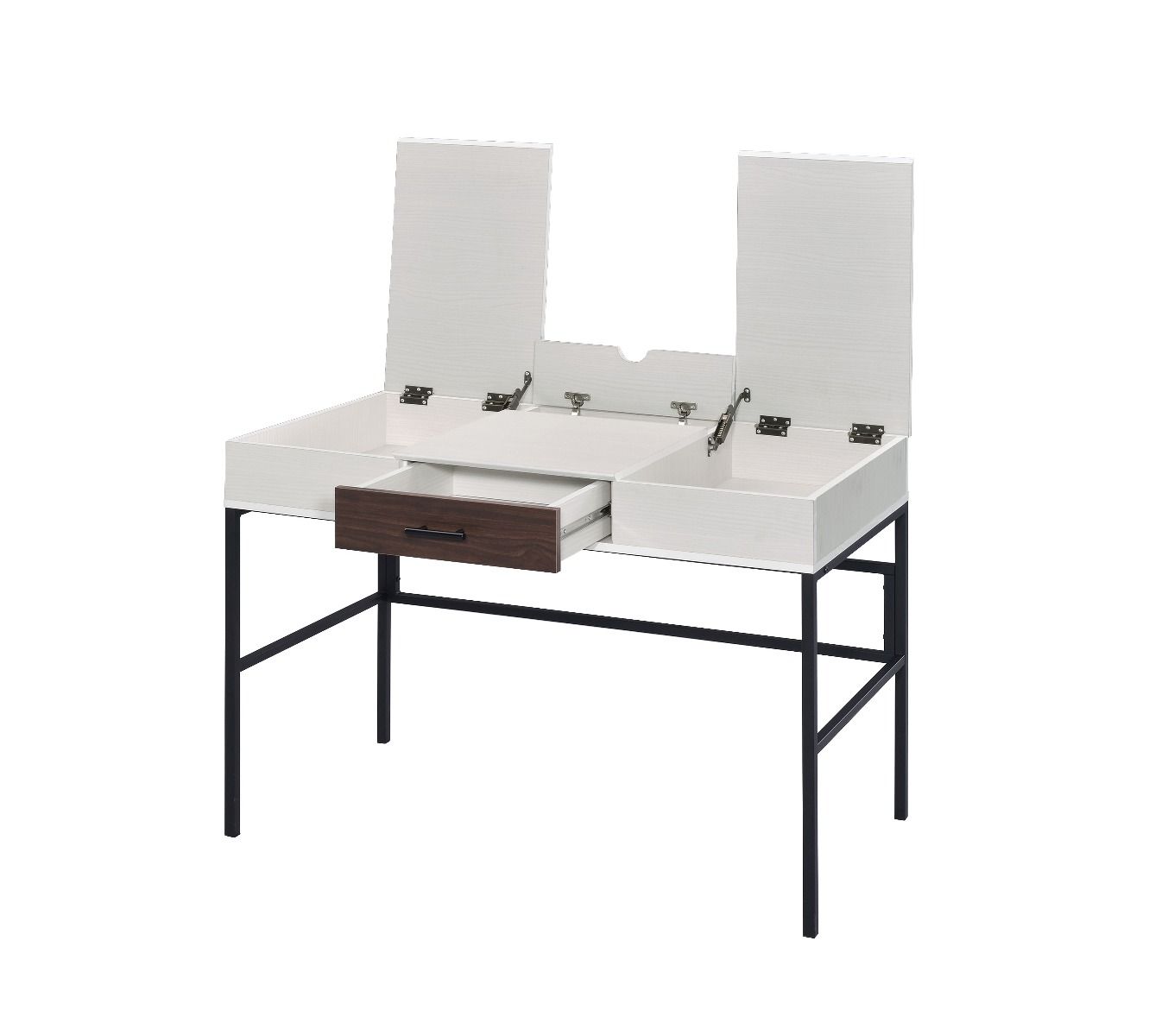 Verster - Writing Desk With USB - Natural & Black, beige, view 3