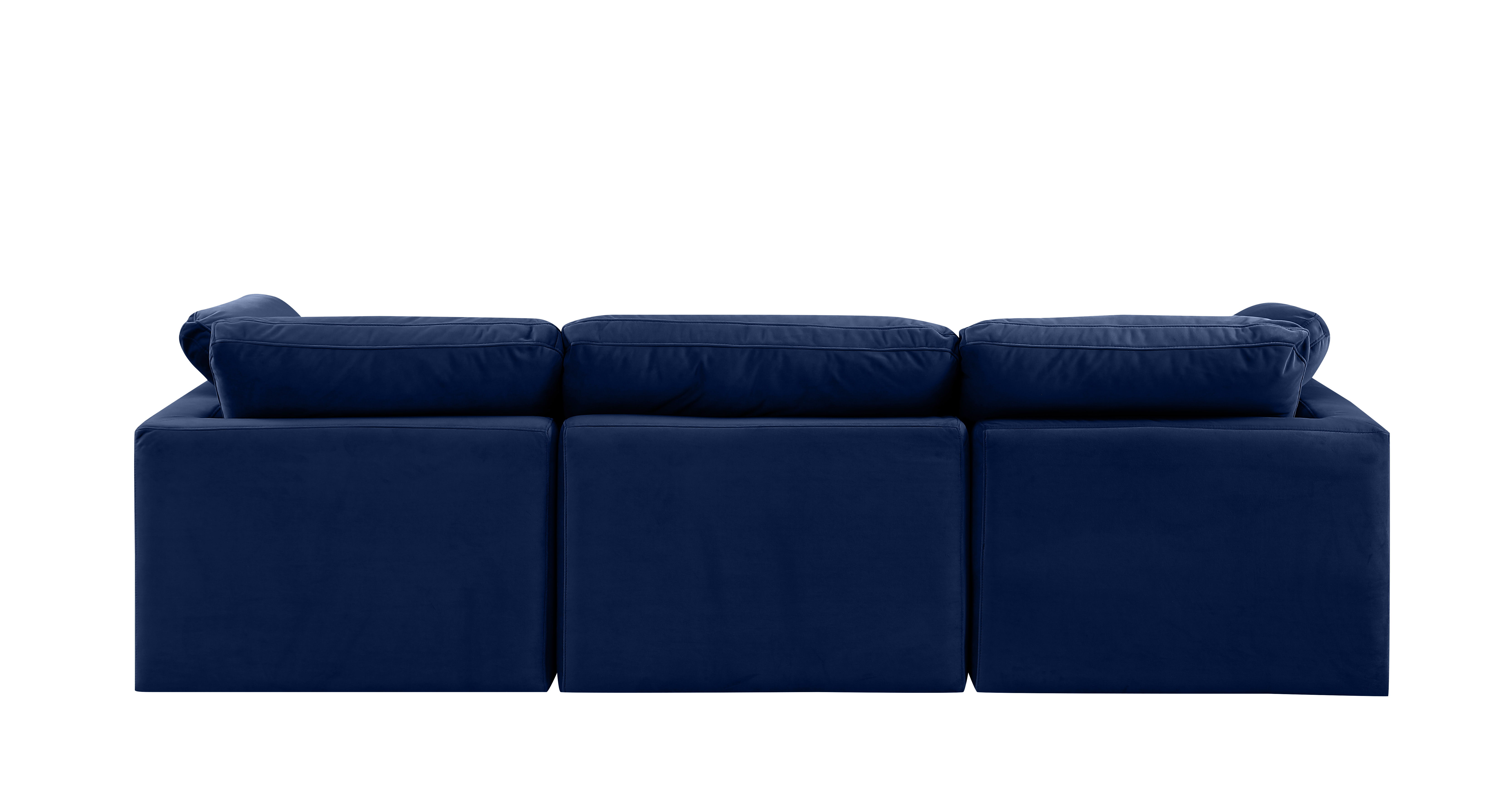 Indulge - Velvet 3 Piece Modular Sofa - Blue