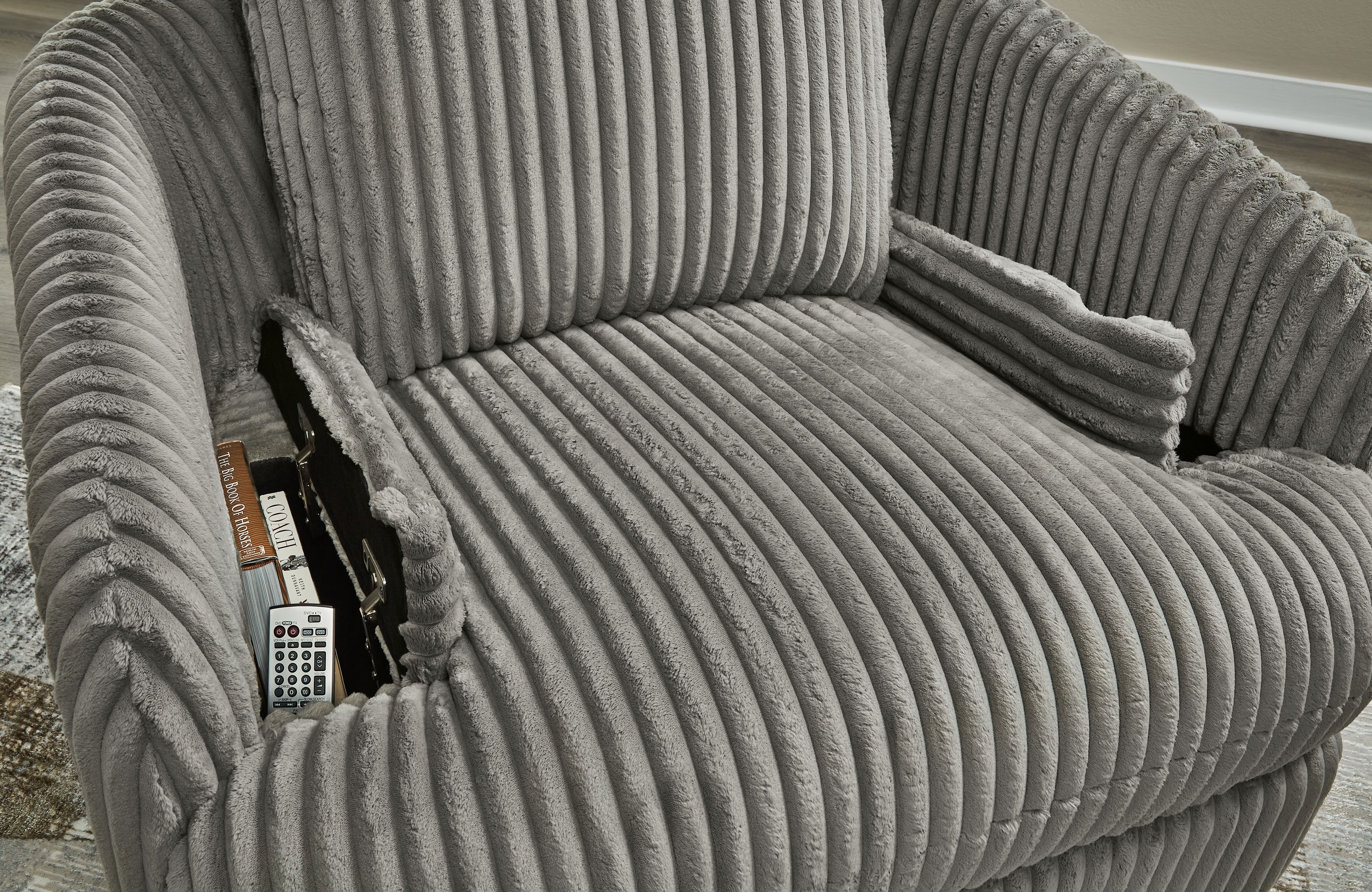 Ashley Furniture Tie-Breaker - Swivel Glider Recliner - Fog - Image 10