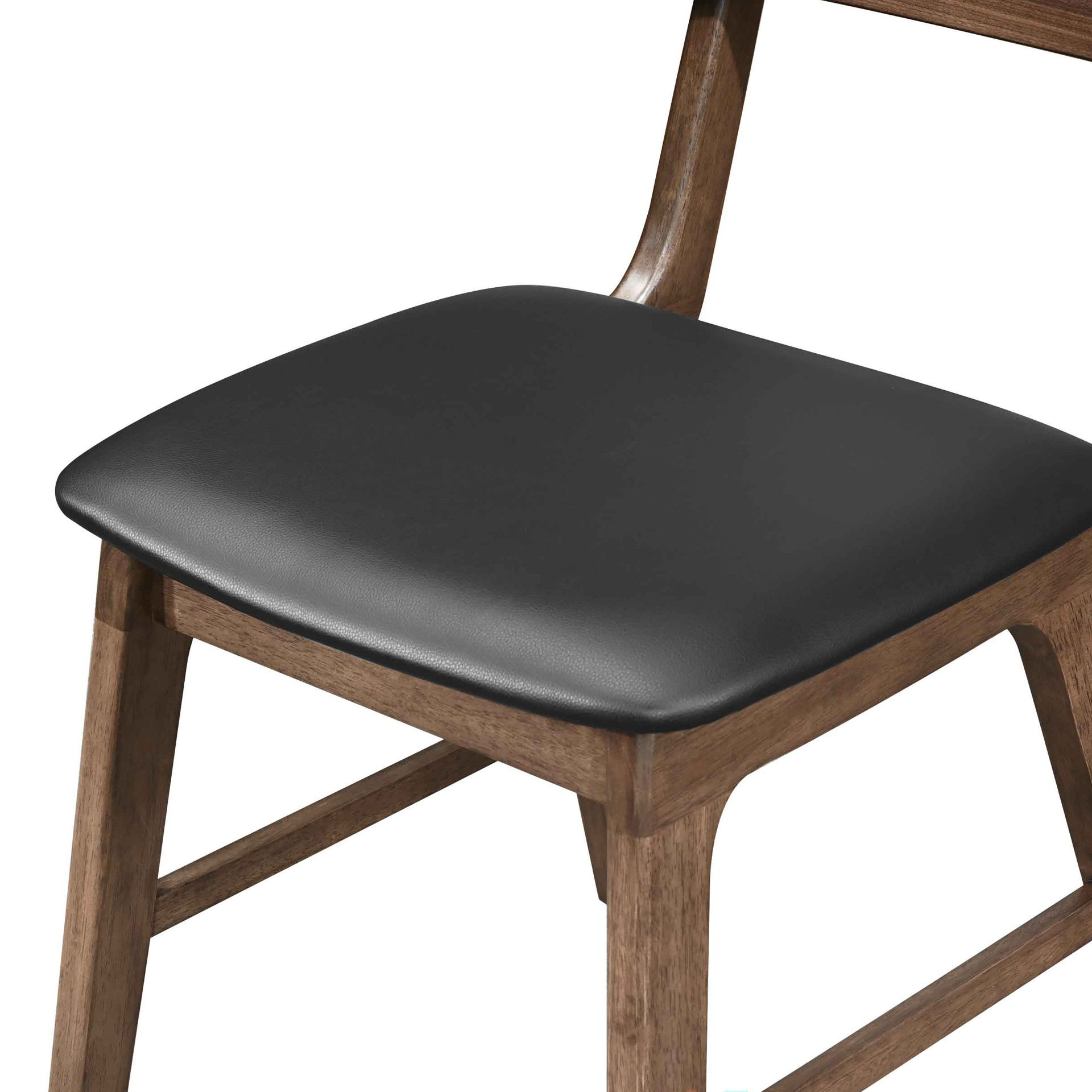 Thea - Wood Back Side Chair With Black Seat (Set of 2) - Walnut, dark brown, view 5