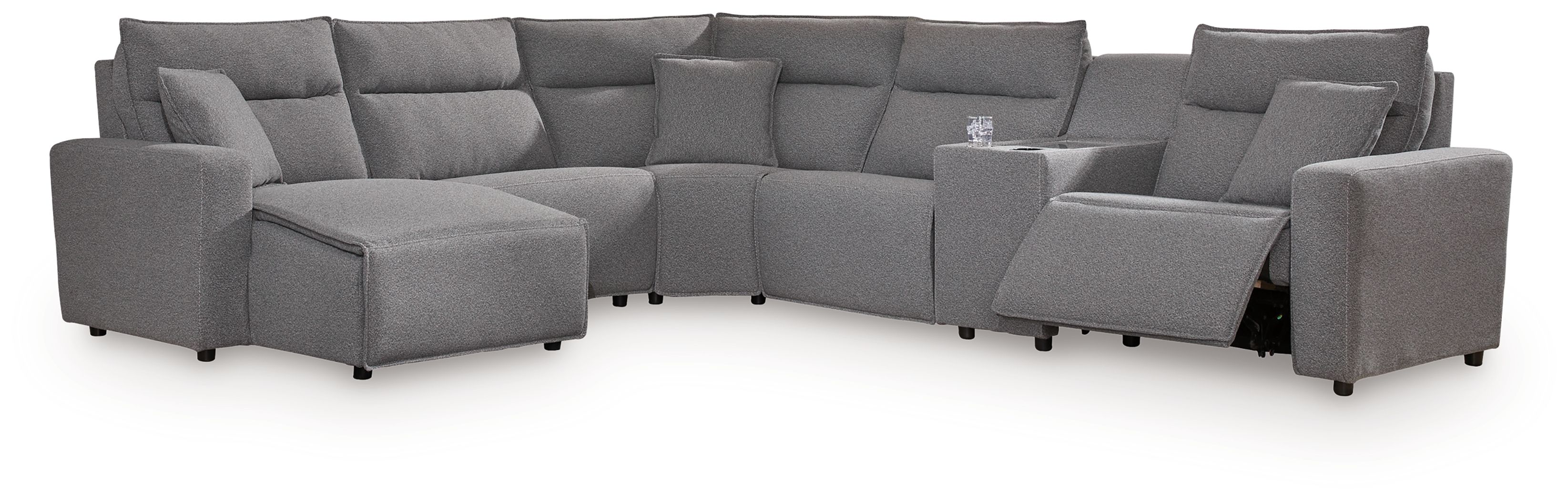 6 Pc · Power Reclining Sectional With LAF Press Back Power Chaise And Console