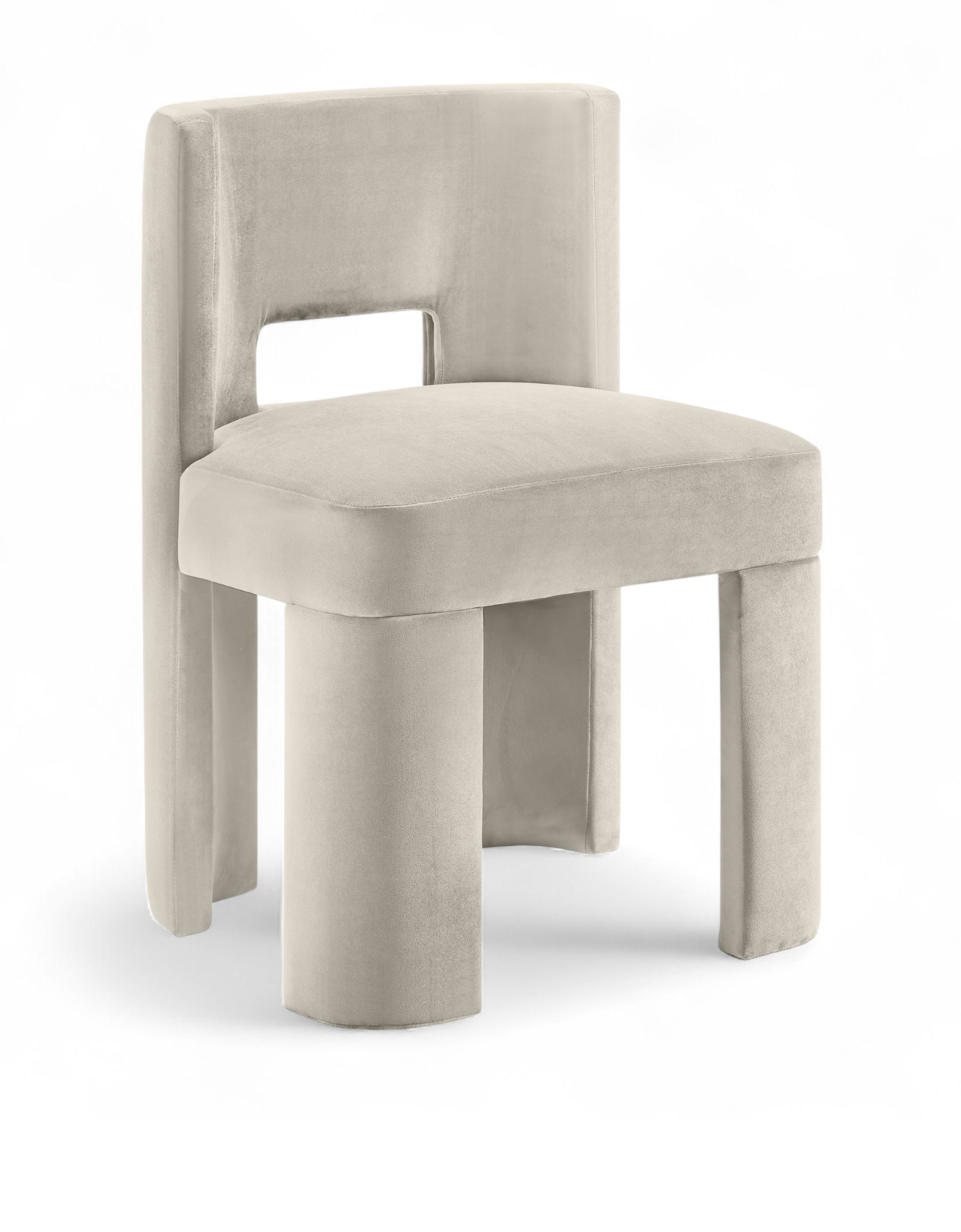 Zuno - Velvet Performance Fabric Upholstered Dining Chair (Set of 2) - Cream
