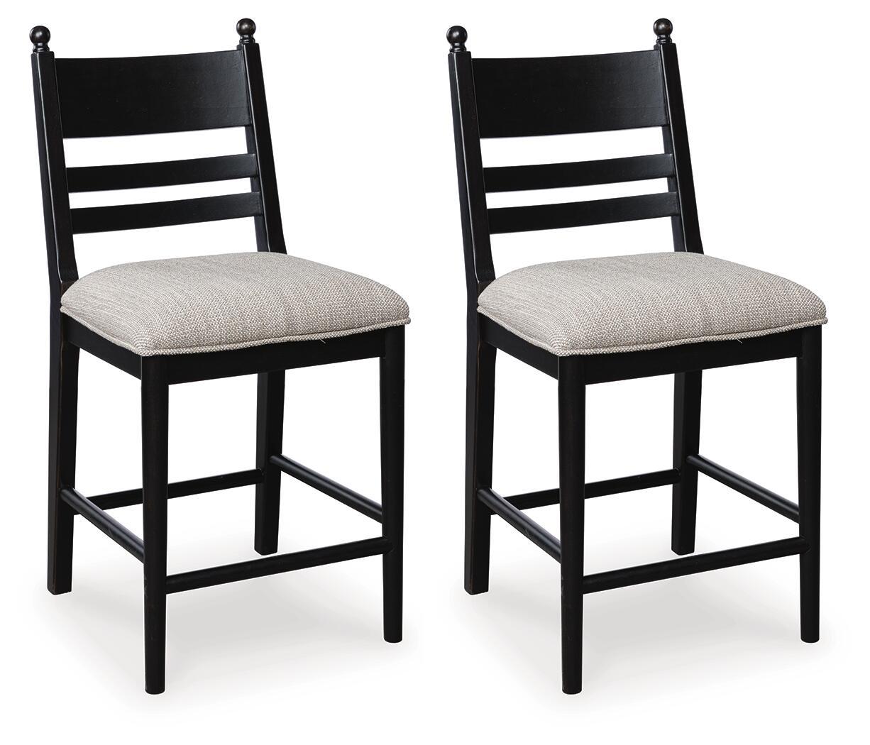 Greddinton – Upholstered Barstool (Set of 2) – Black