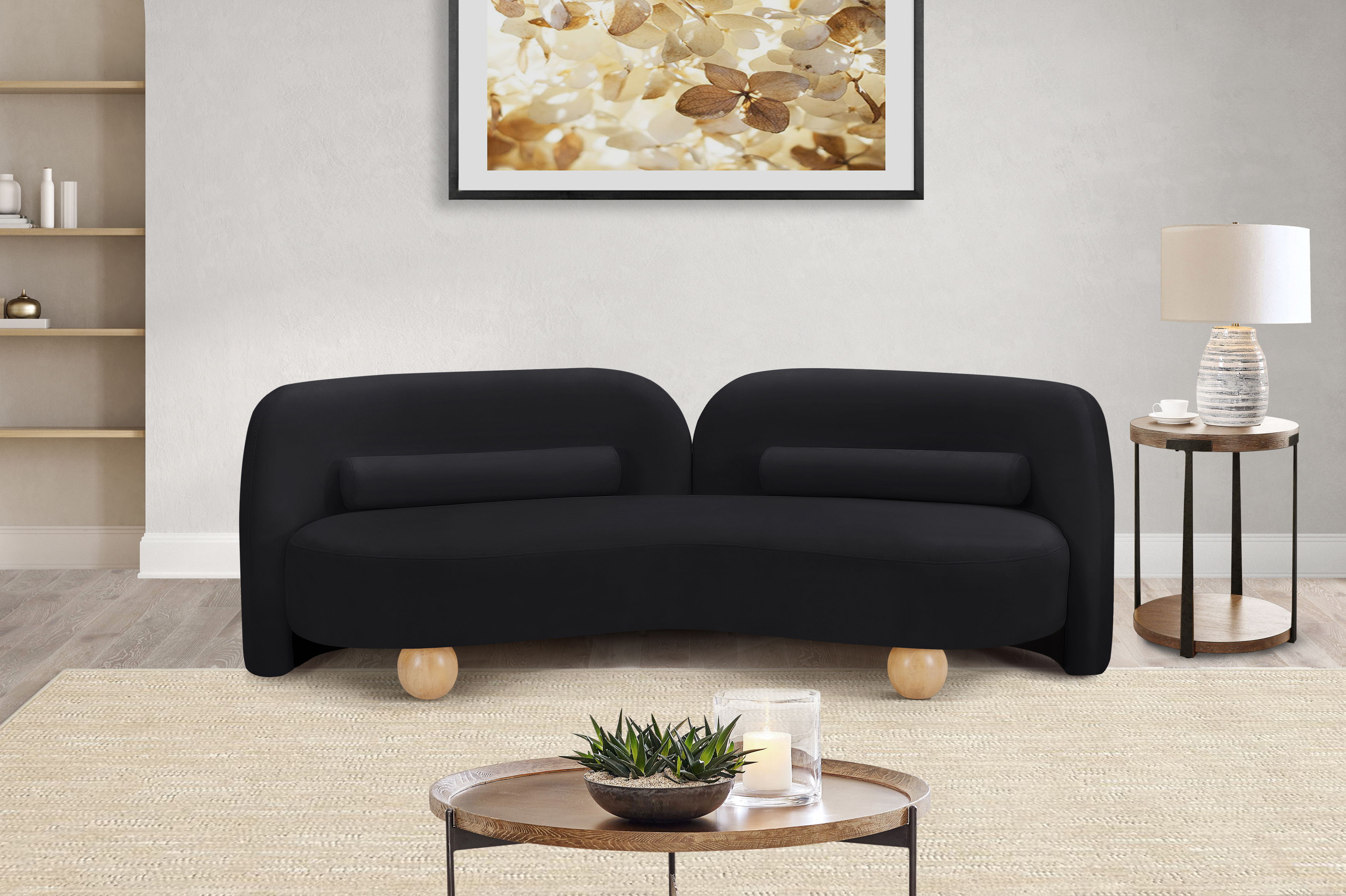 Daphne - Velvet Sofa - Black