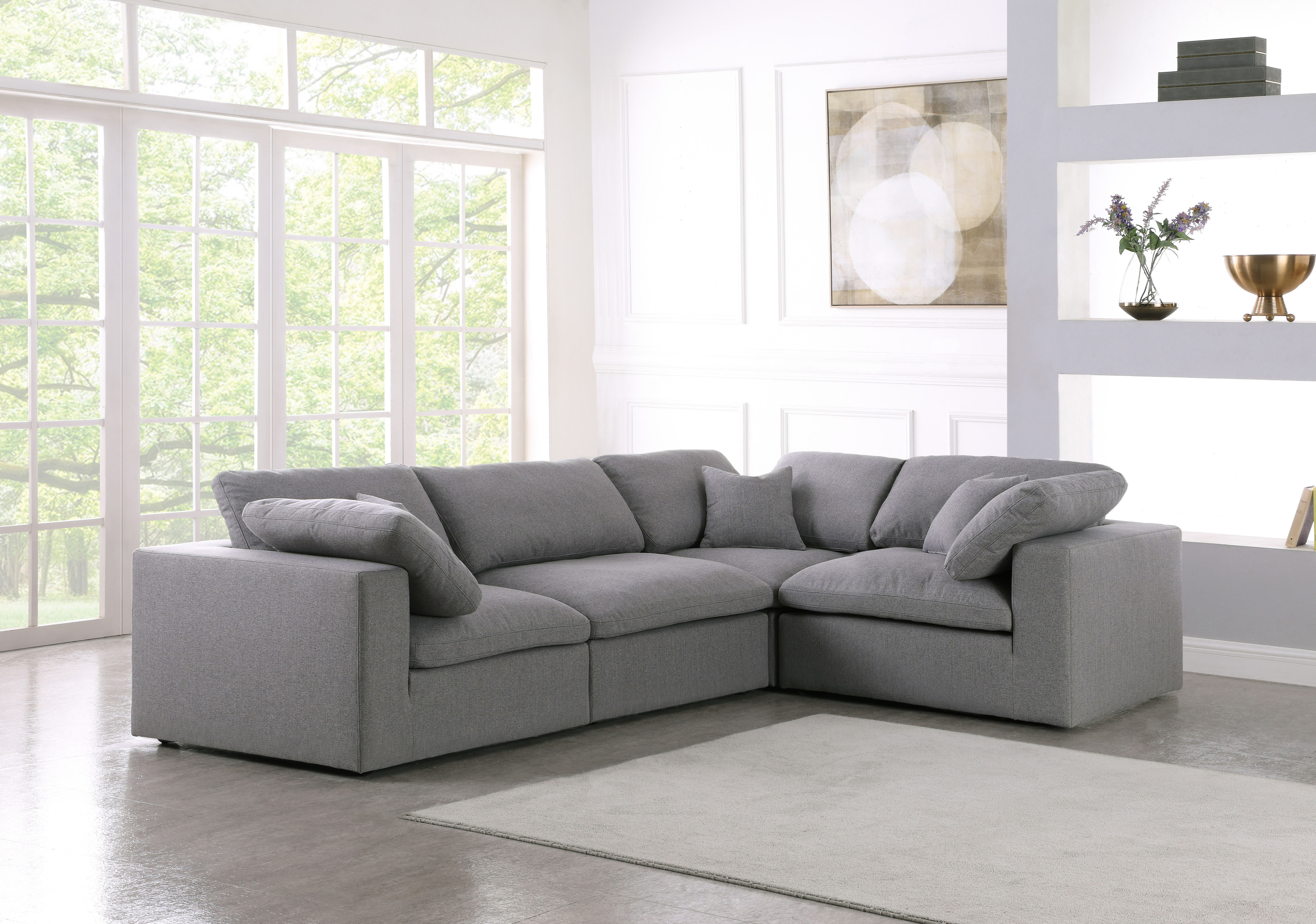 Serene - 4 Piece Modular Corner Sectional - Gray