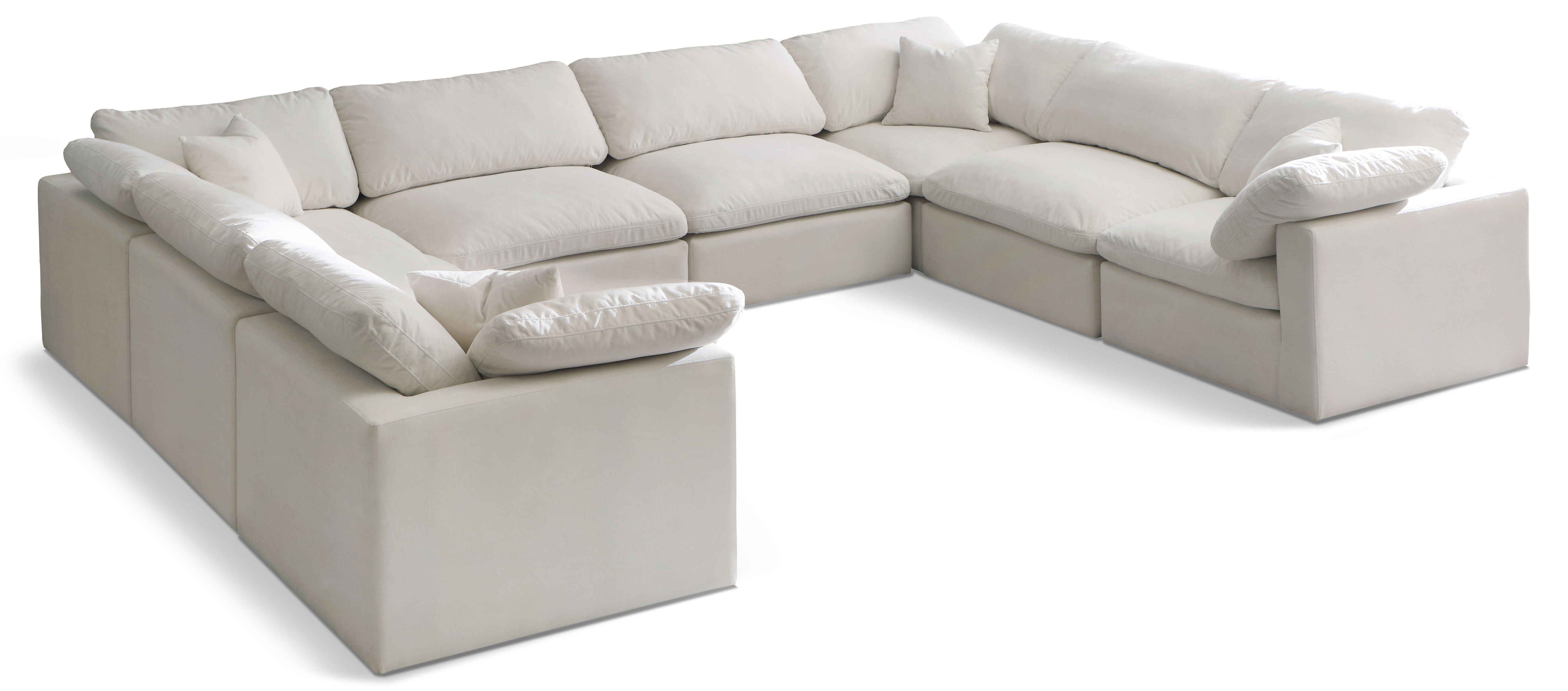 Plush - 8 Piece Modular Sectional - Cream