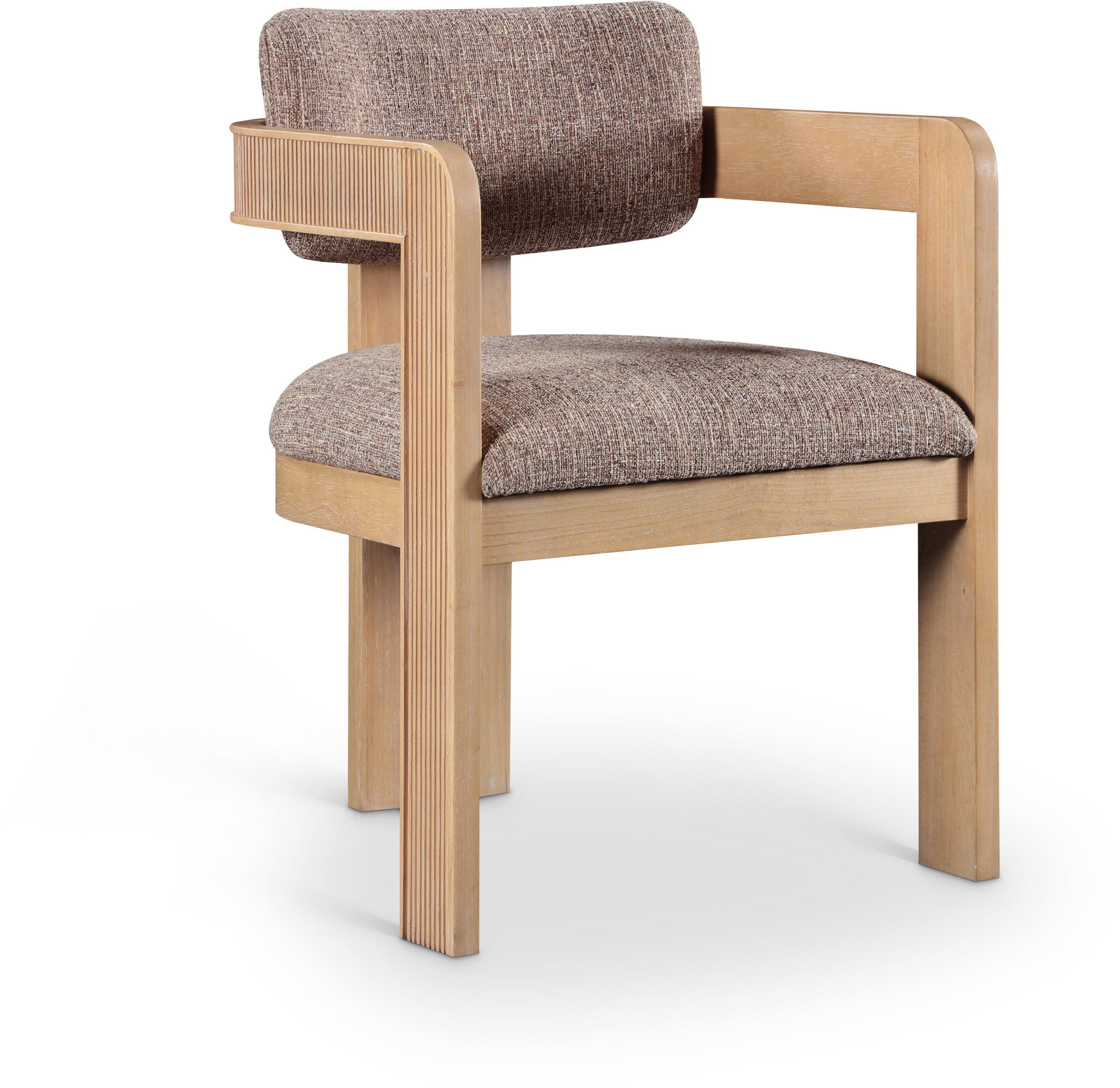 Sacha - Linen Dining Chair With Natural Base (Set of 2) - Brown