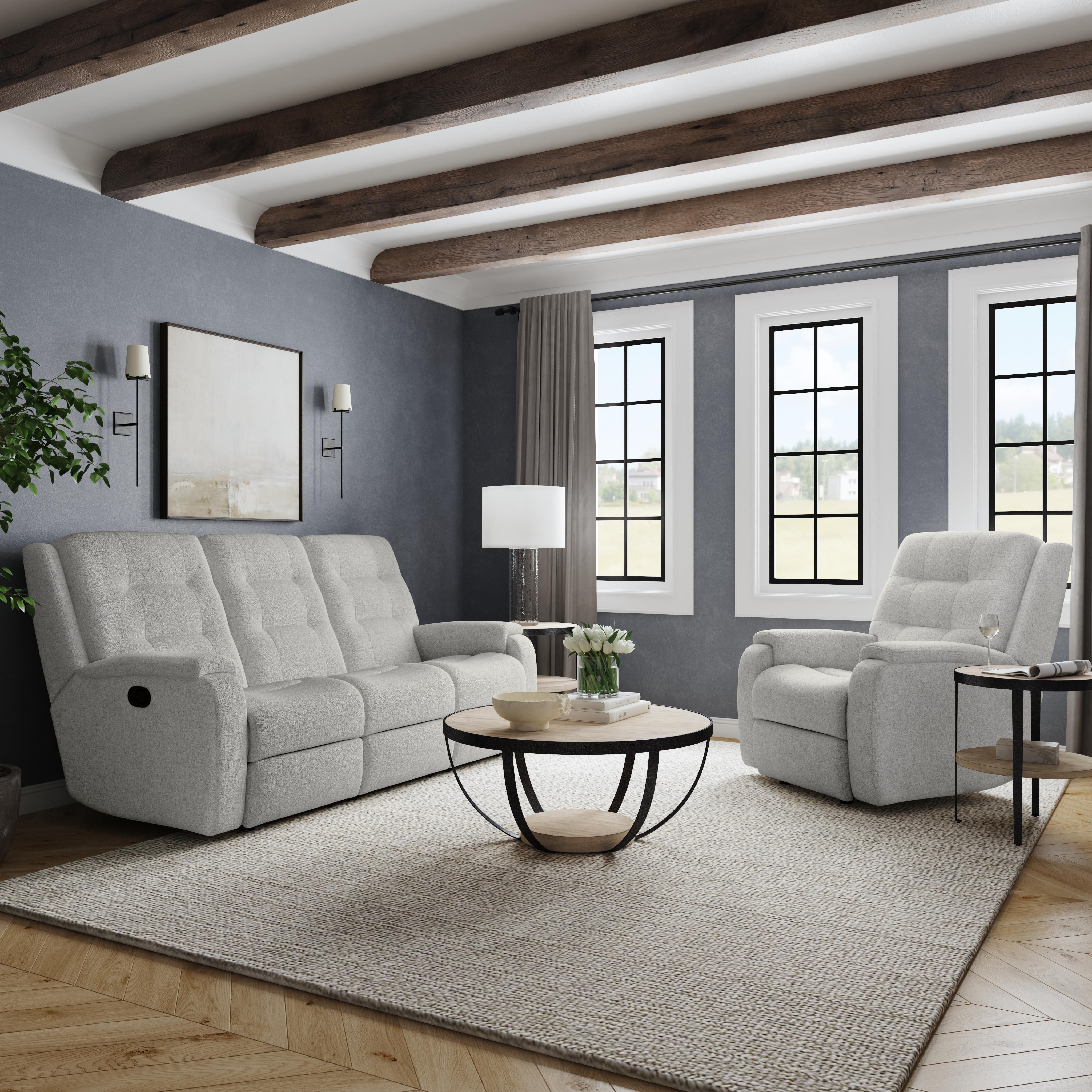 Arlo - Transitional Fabric Reclining Sofa, gray