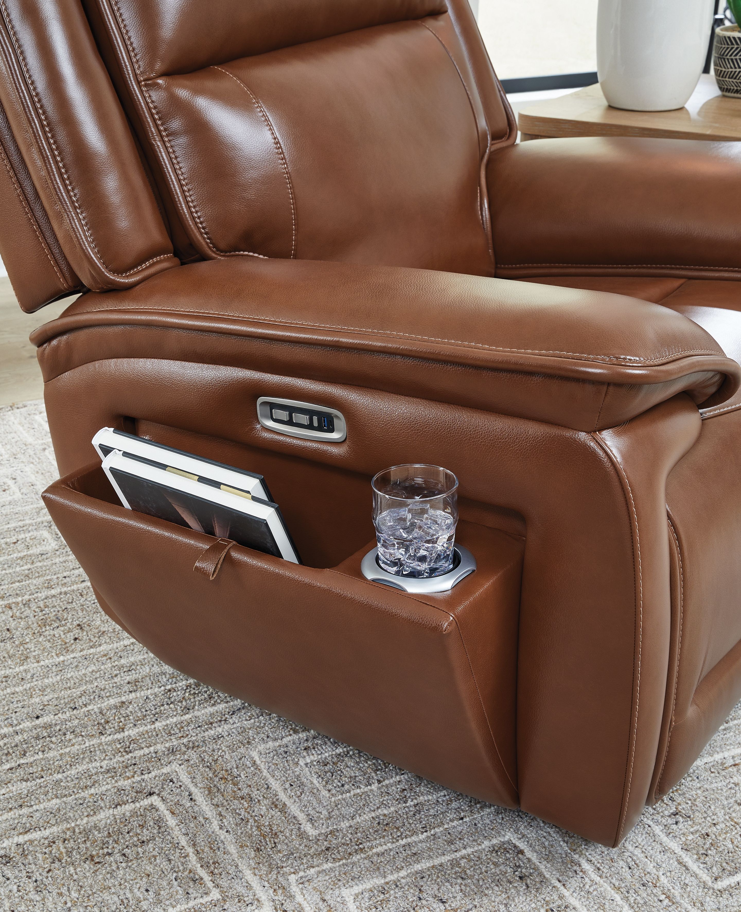 Ashley Furniture Healy Pier - Power Recliner / Adj Headrest - Chocolate - Image 7