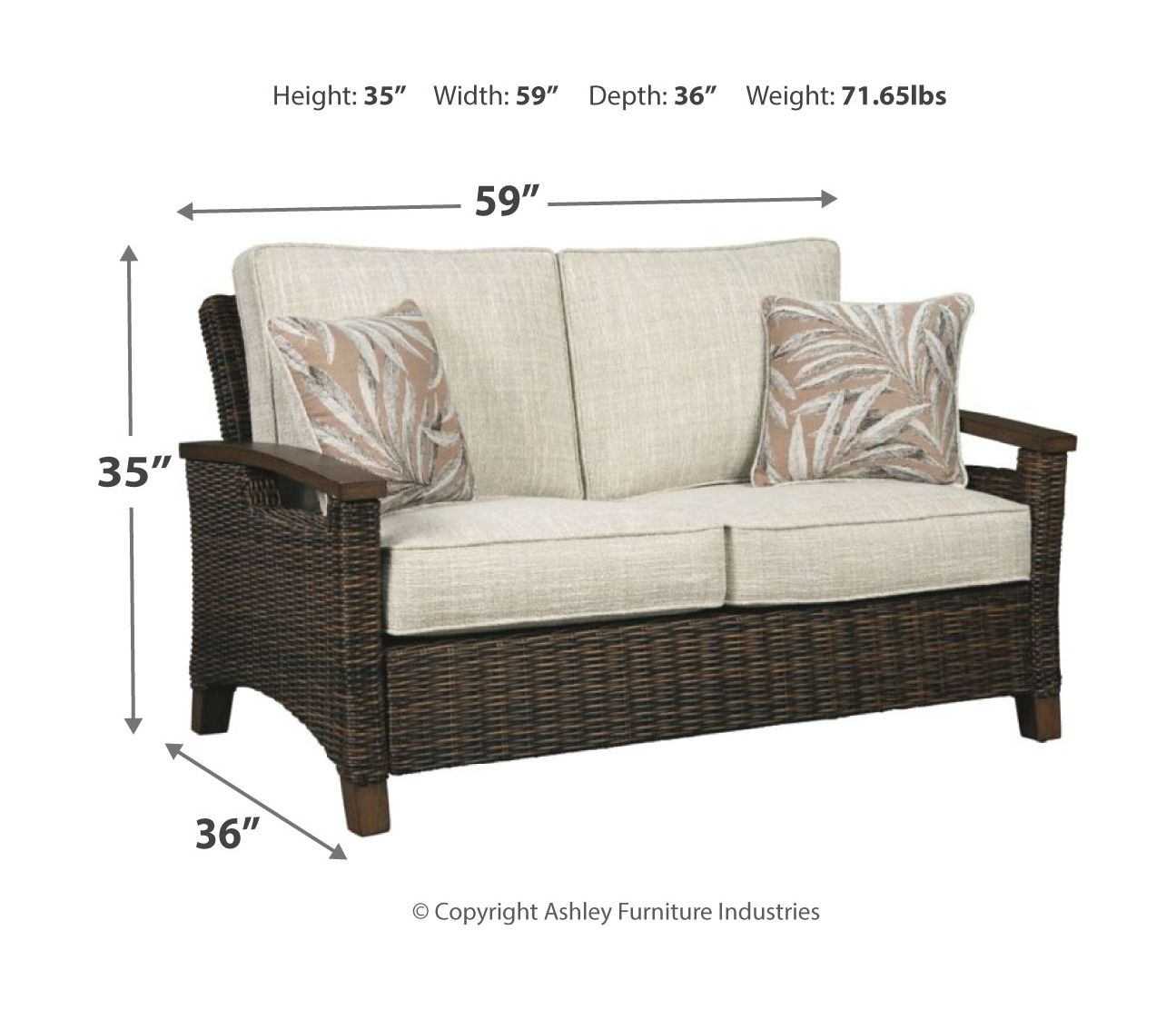 Ashley Furniture Paradise Trail - 3 Pc. - Lounge Set - Medium Brown - Image 6