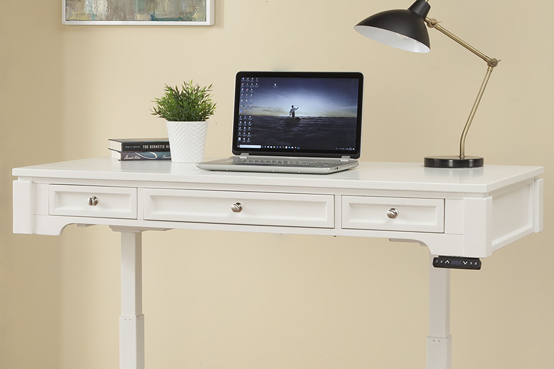 Parker House Boca - Power Lift Desk Top - Cottage White