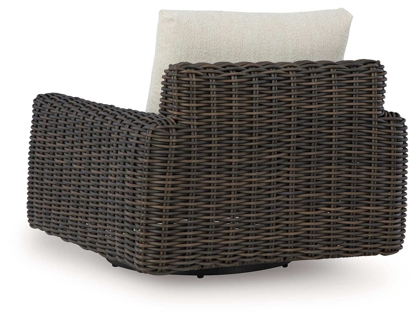 Ashley Furniture Kimora - 7 Pc. - 4-Piece Outdoor Sectional, Swivel Glider Lounge, Cocktail Table, End Table - Beige / Dark Brown - Image 8