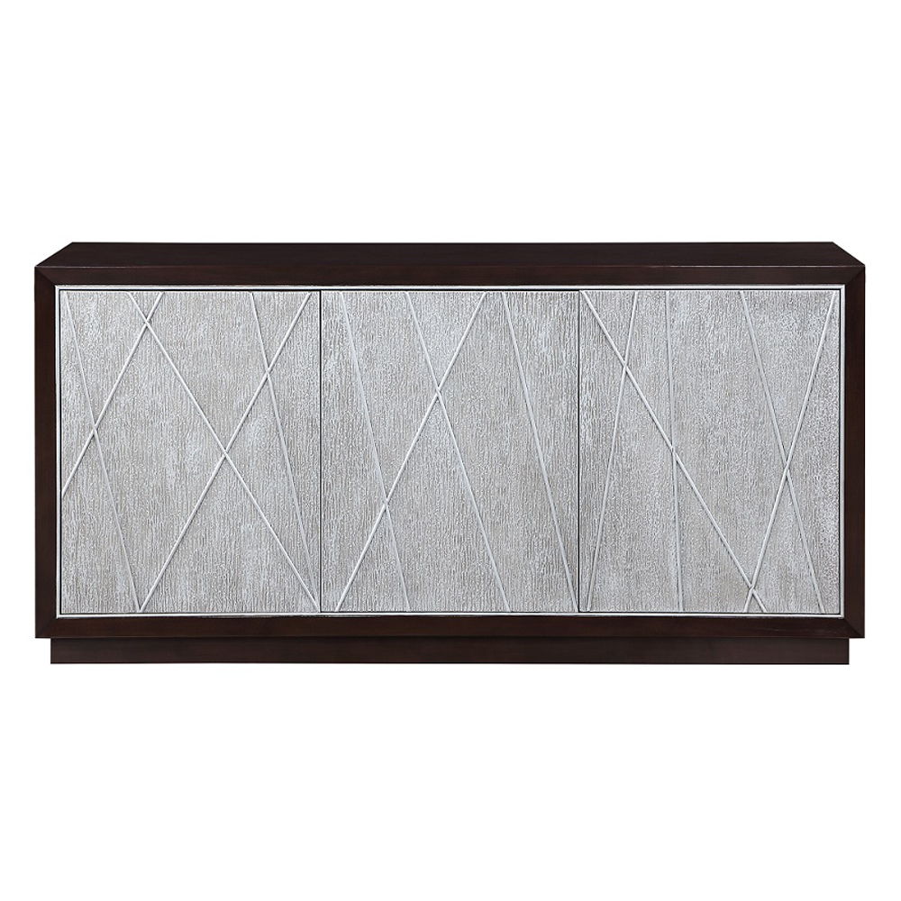 Geranio - Console Cabinet - Metallic Silver & Walnut, silver, view 8