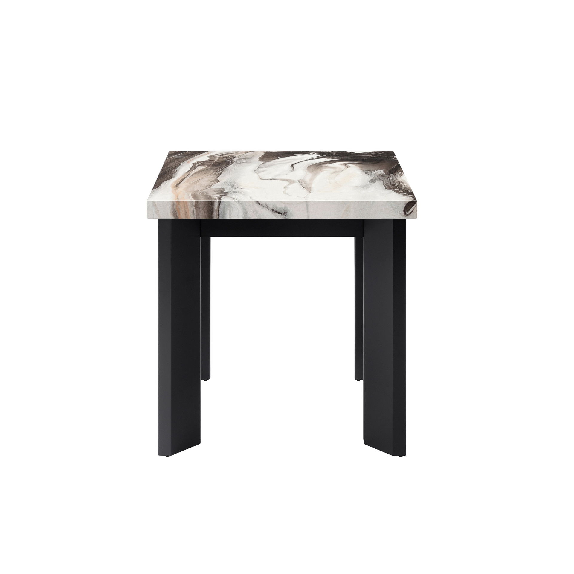 Strata - Faux Marble 3 Piece Occasional Set (1 Coffee & 2 End Tables) - Black / White, black, view 8