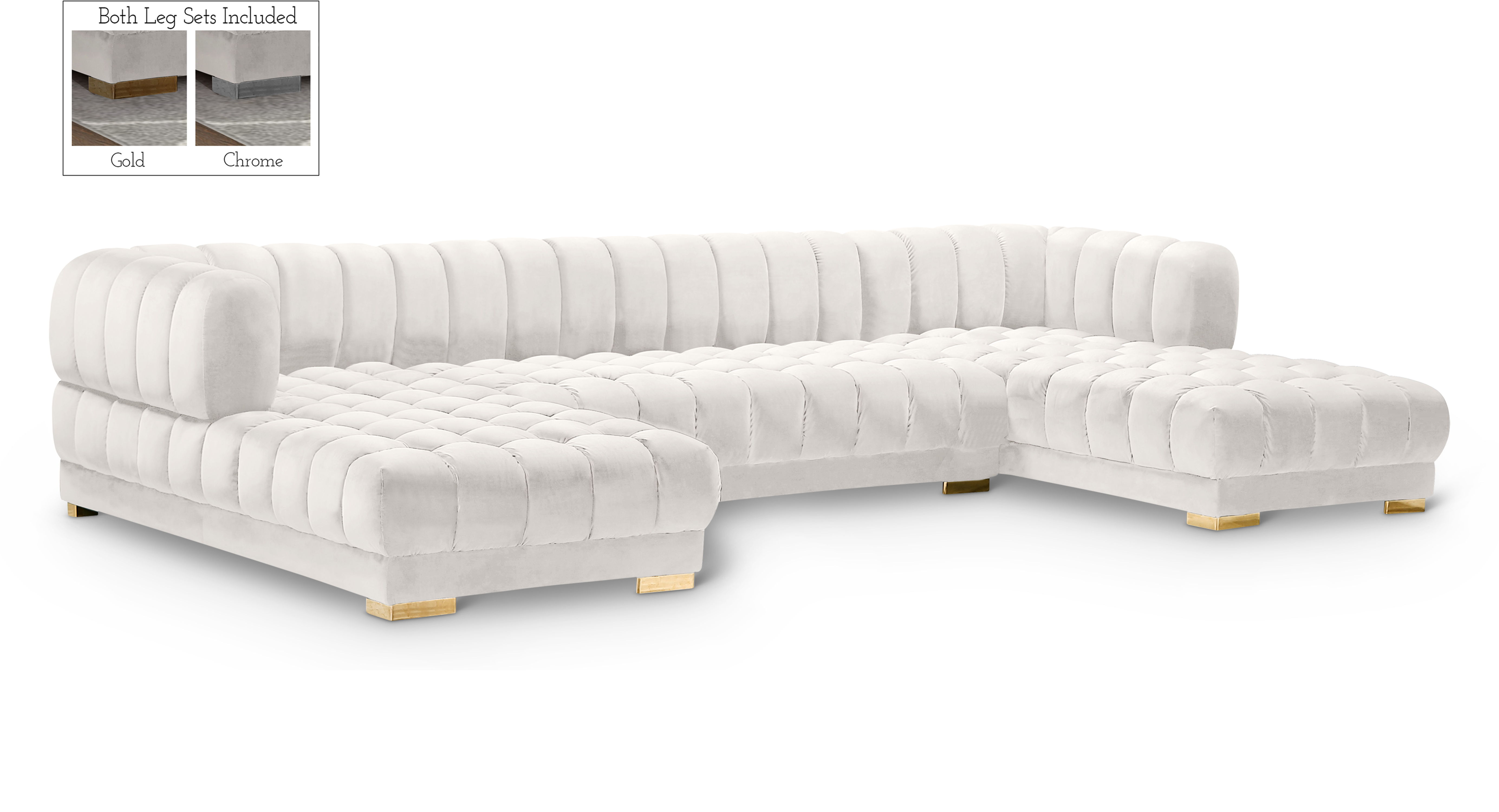 Gwen - 3 Piece Sectional - Cream