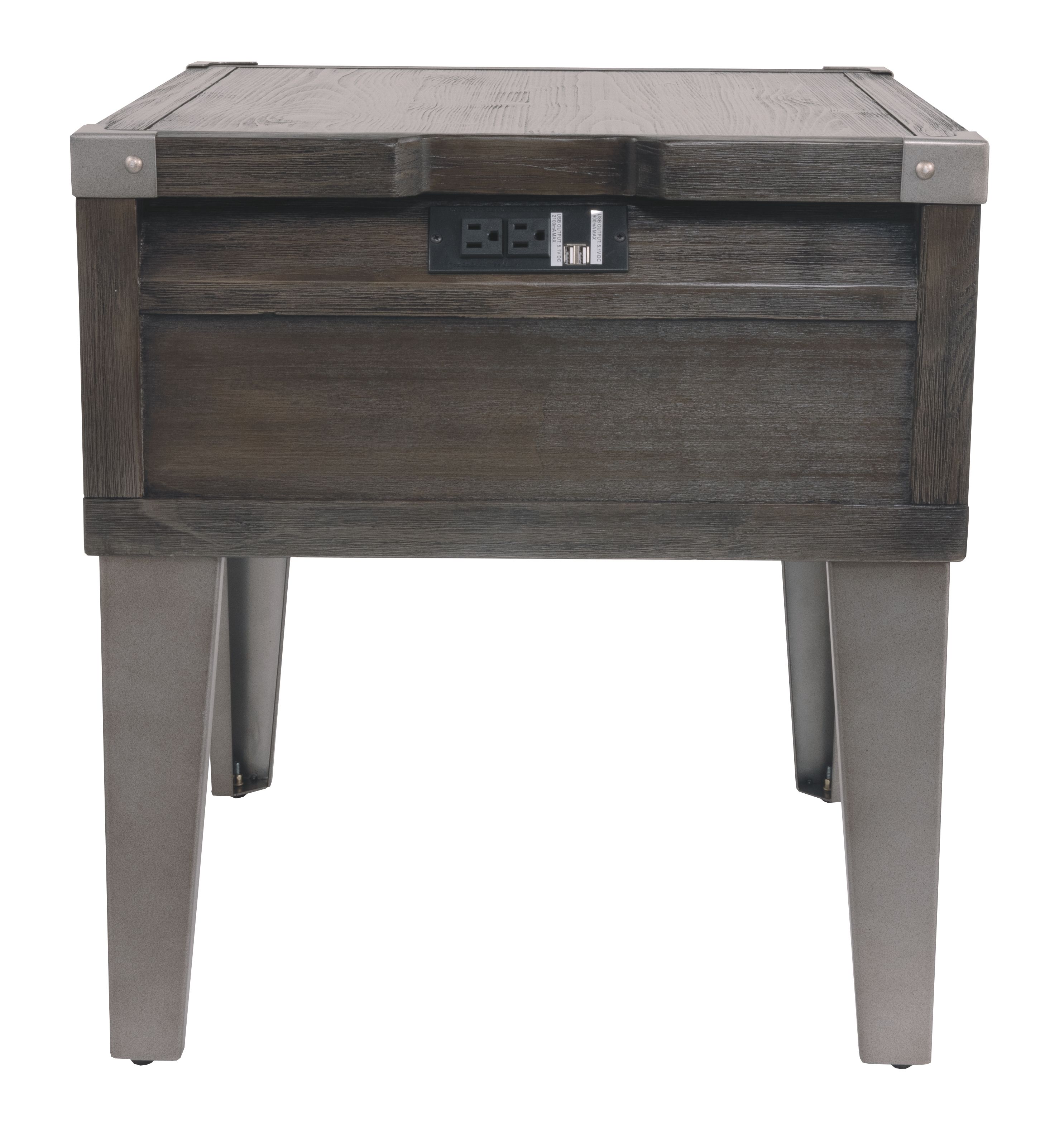 Ashley Furniture Todoe - Rectangular End Table - Dark Gray - Image 8