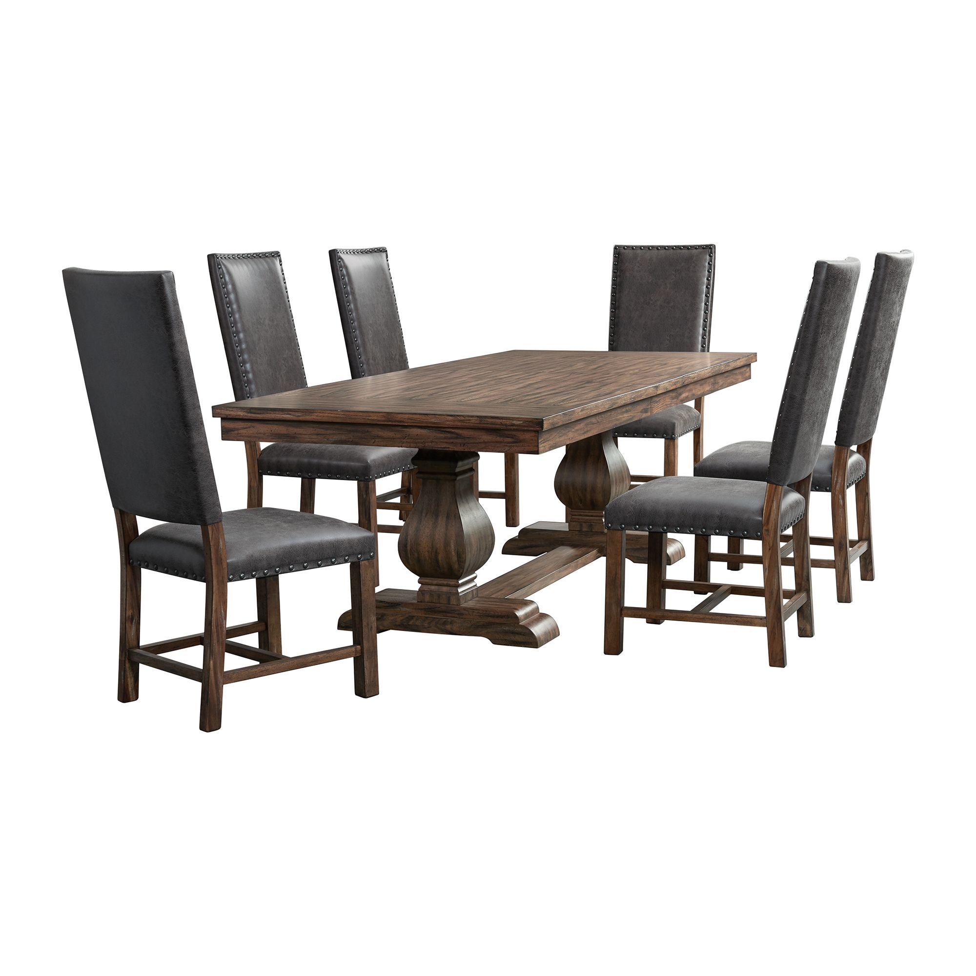 Gramercy - 7 Piece Dining Set (Table And Six Tall Back Chairs) - Chocolate