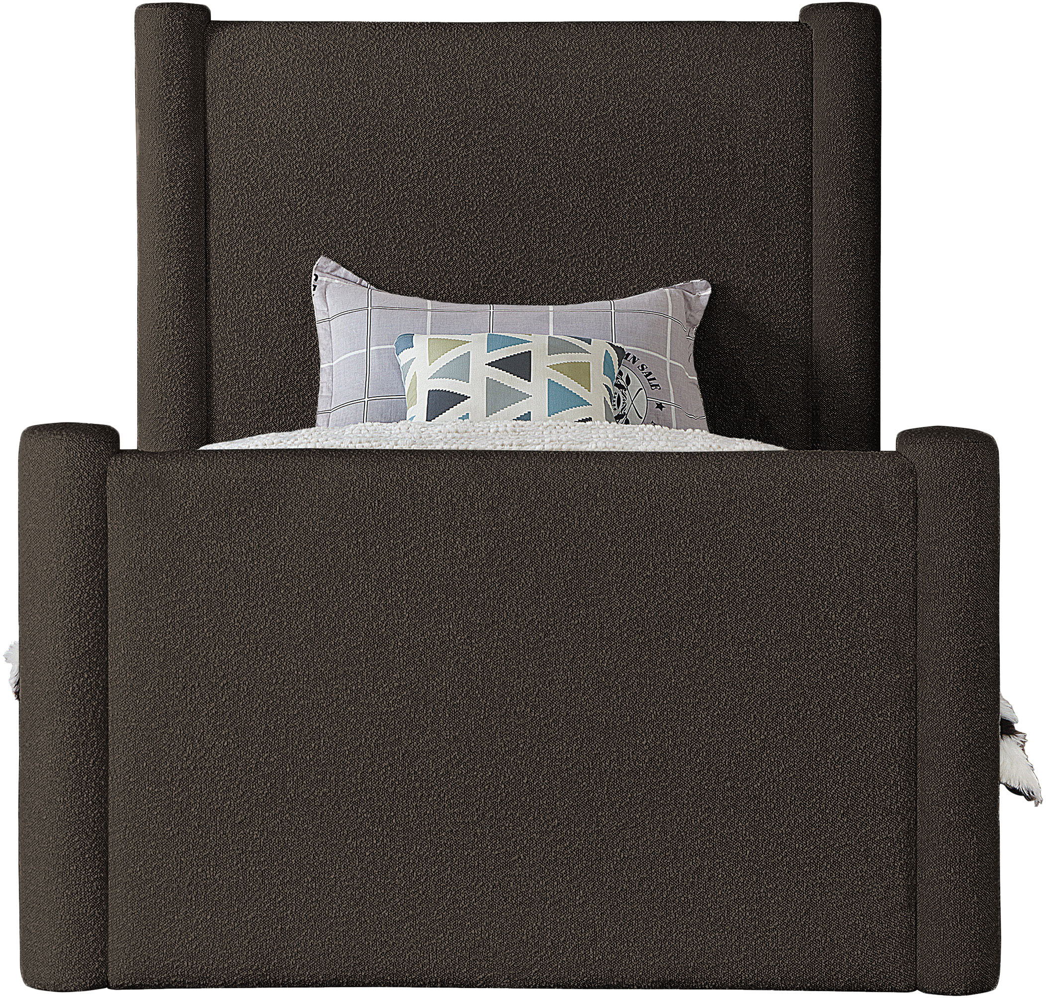 Elias - Boucle Twin Bed - Brown