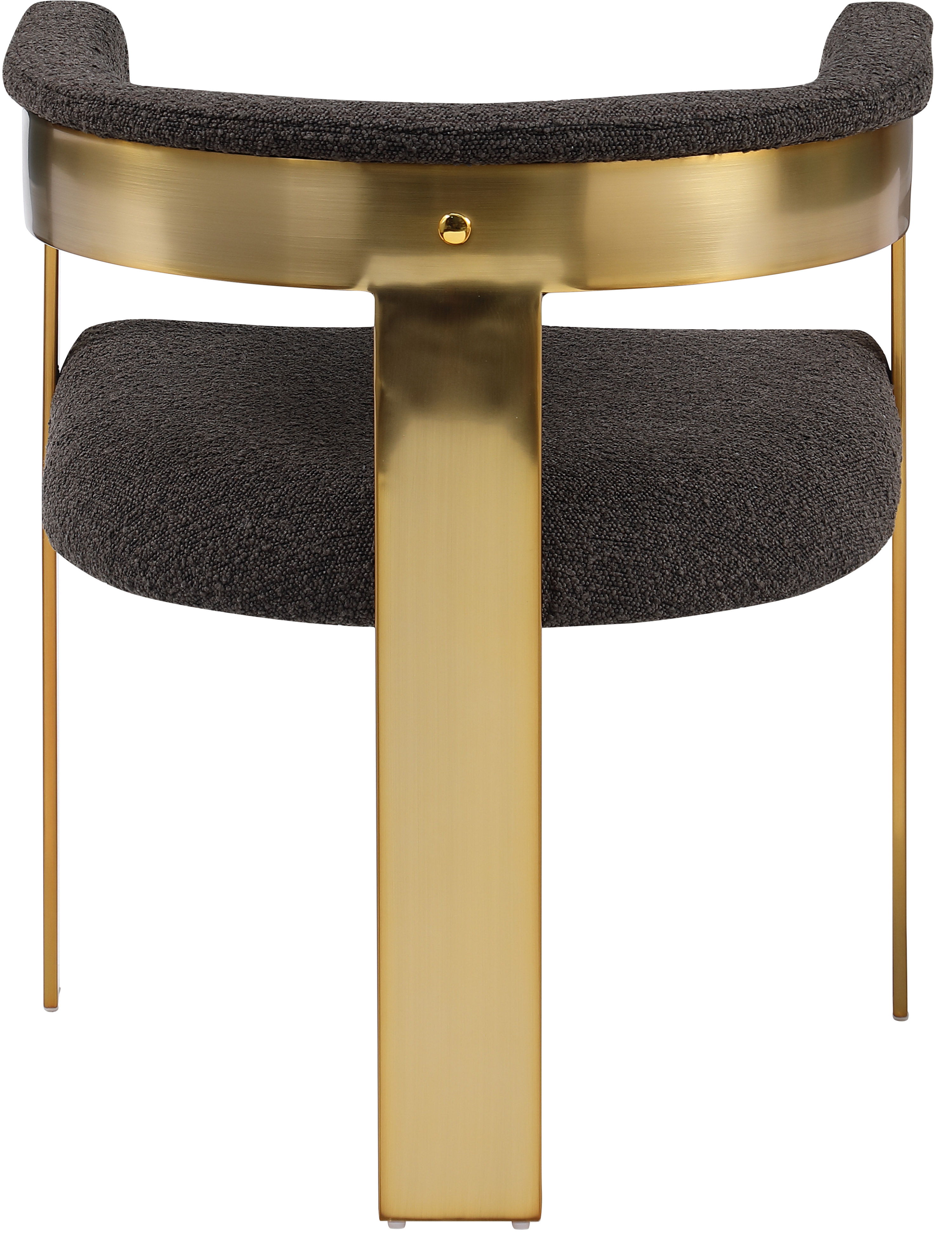 Romeo - Boucle Dining Chair With Gold Base (Set of 2) - Brown