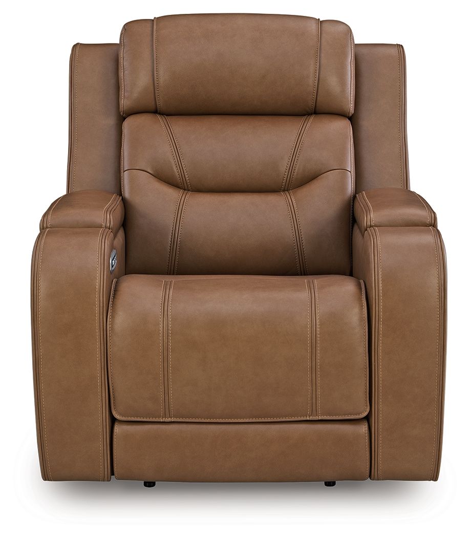 Ashley Furniture Knightington - Power Recliner With Audio Seating - Caramel - Image 4