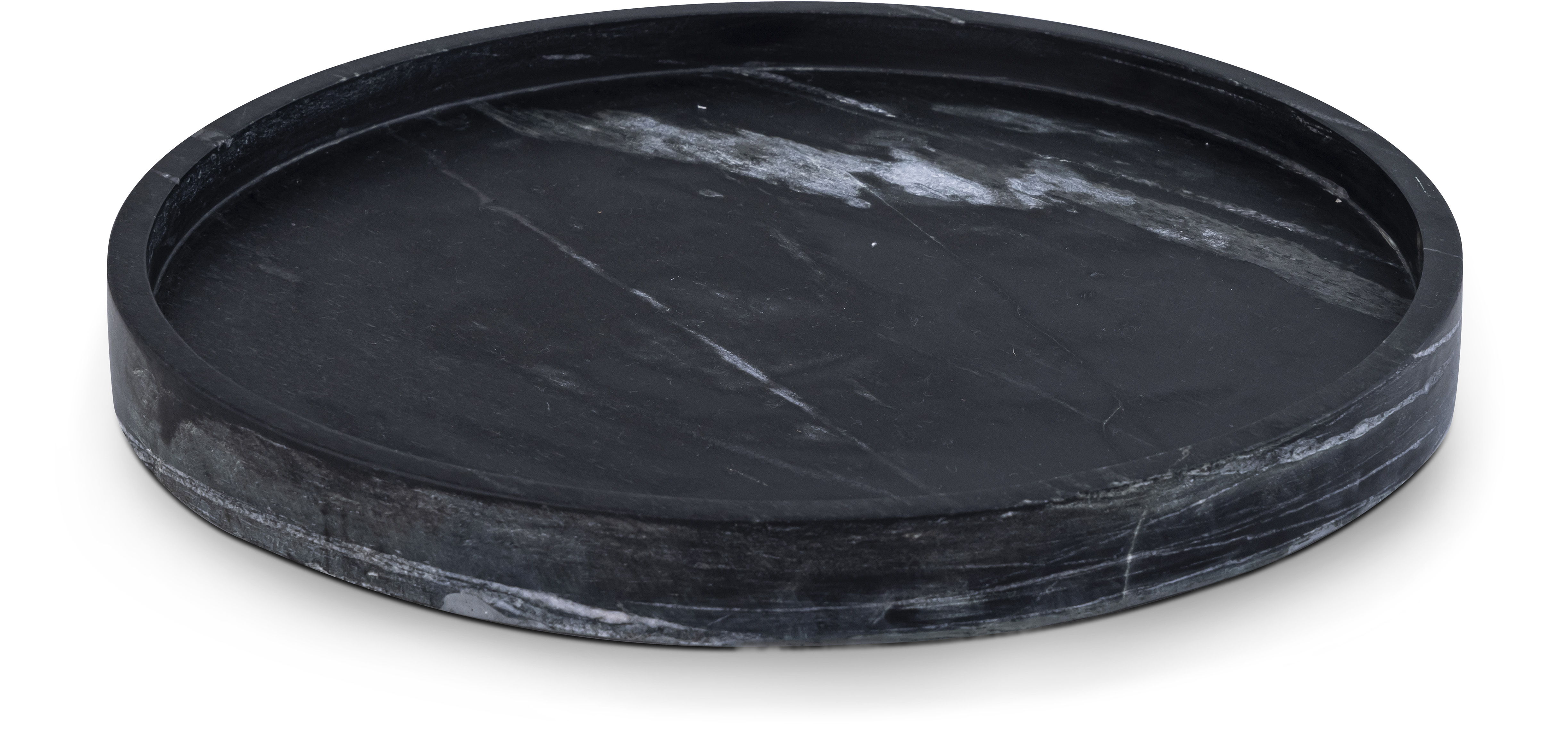 Barletta - Marble Round Tray - Black