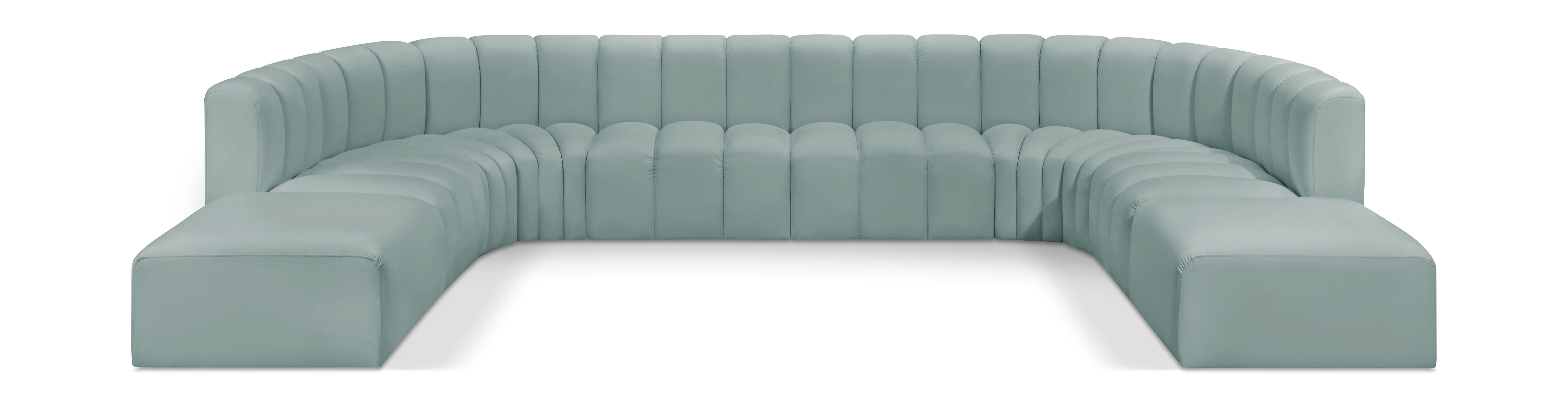 Arc - Faux Leather Modular Sofa - Mint Green