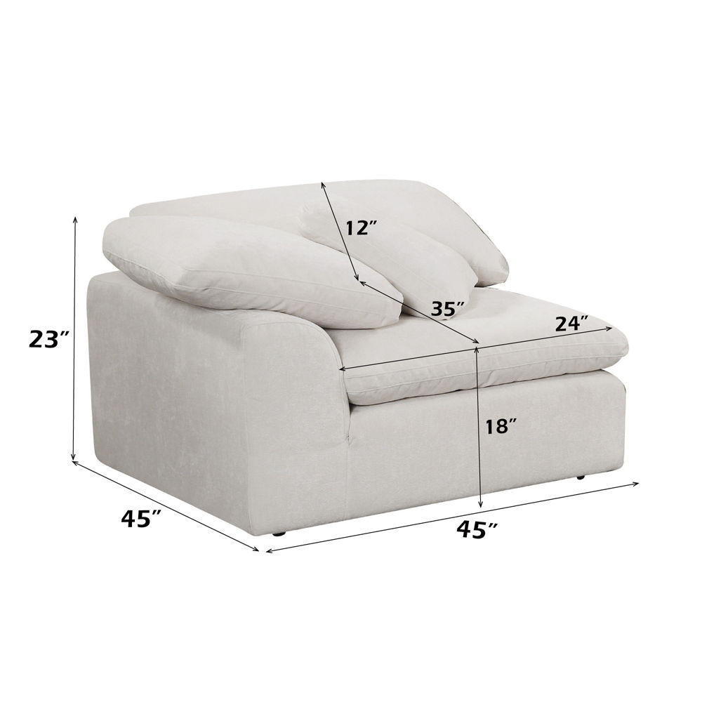 Naveen - Linen Modular Wedge With Pillow - Ivory, white, view 8