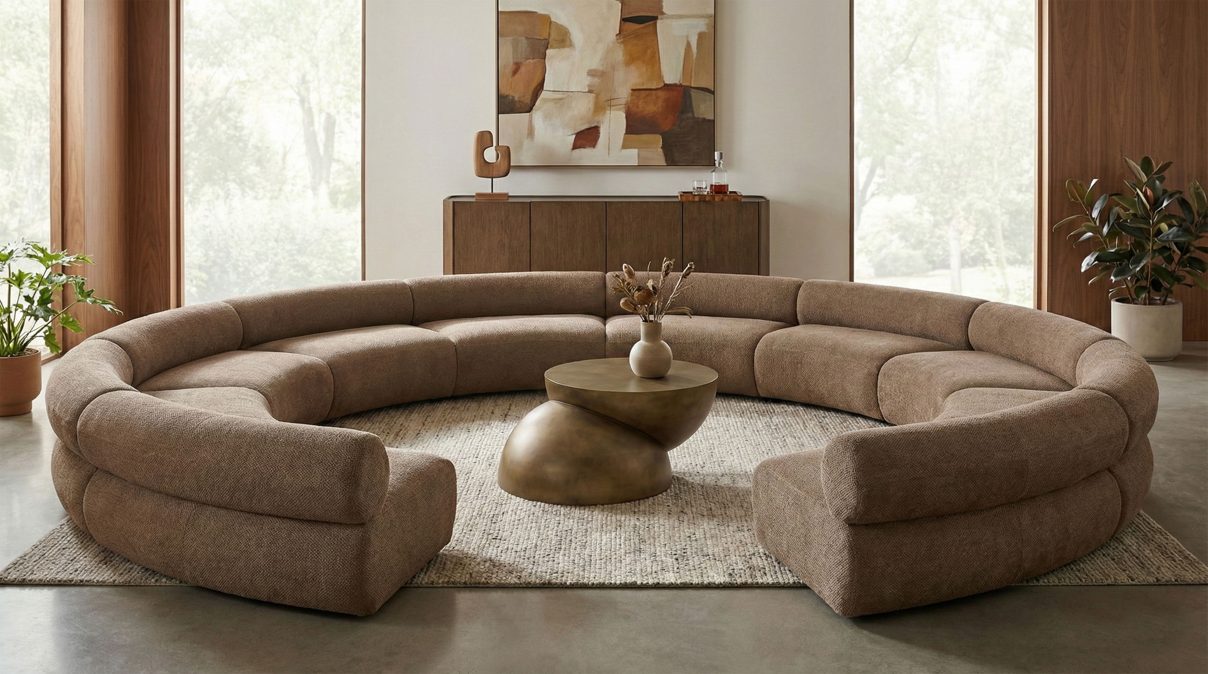 Bale - 202" Chenille Fabric Upholstered 10 Piece Modular Sectional - Brown