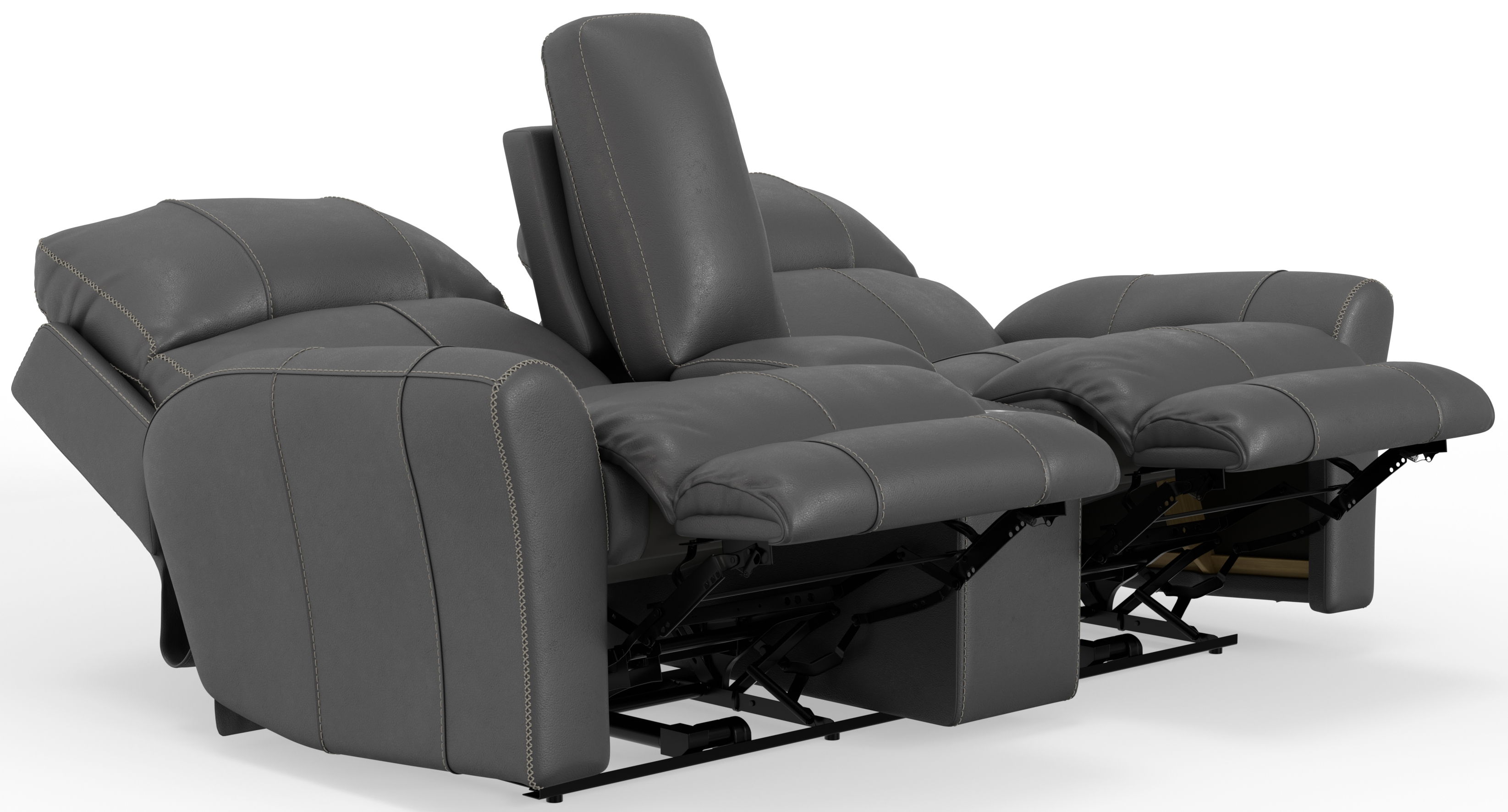 Fredda - Italian Leather Match Power Zero Gravity Reclining Console Loveseat With Power Adjustable Headrest - Anthracite