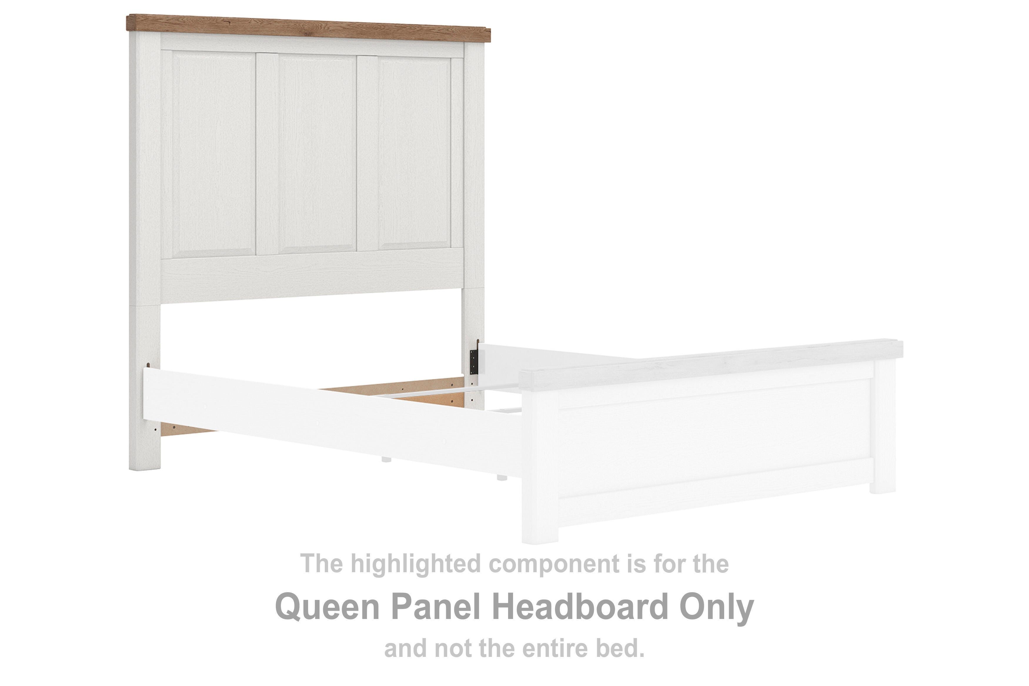 Savonport – Queen Panel Headboard – White / Brown
