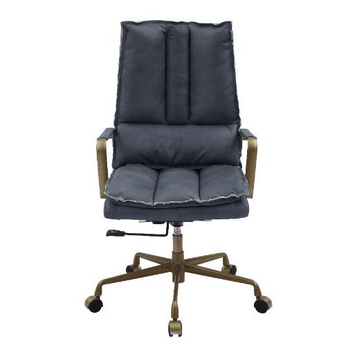 Tinzud - Office Chair - Gray Leather, dark gray, view 4