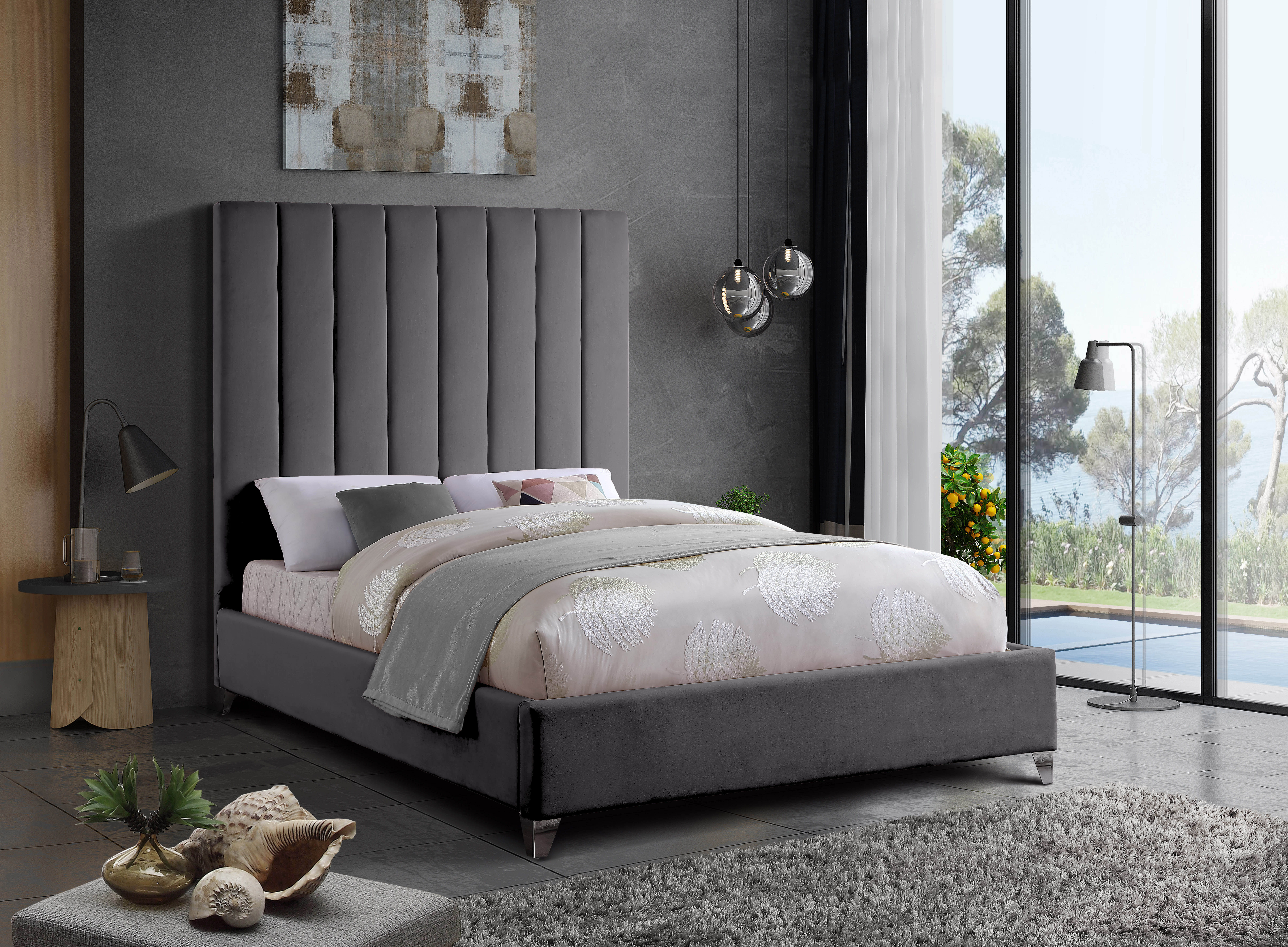 Via - King Bed - Gray