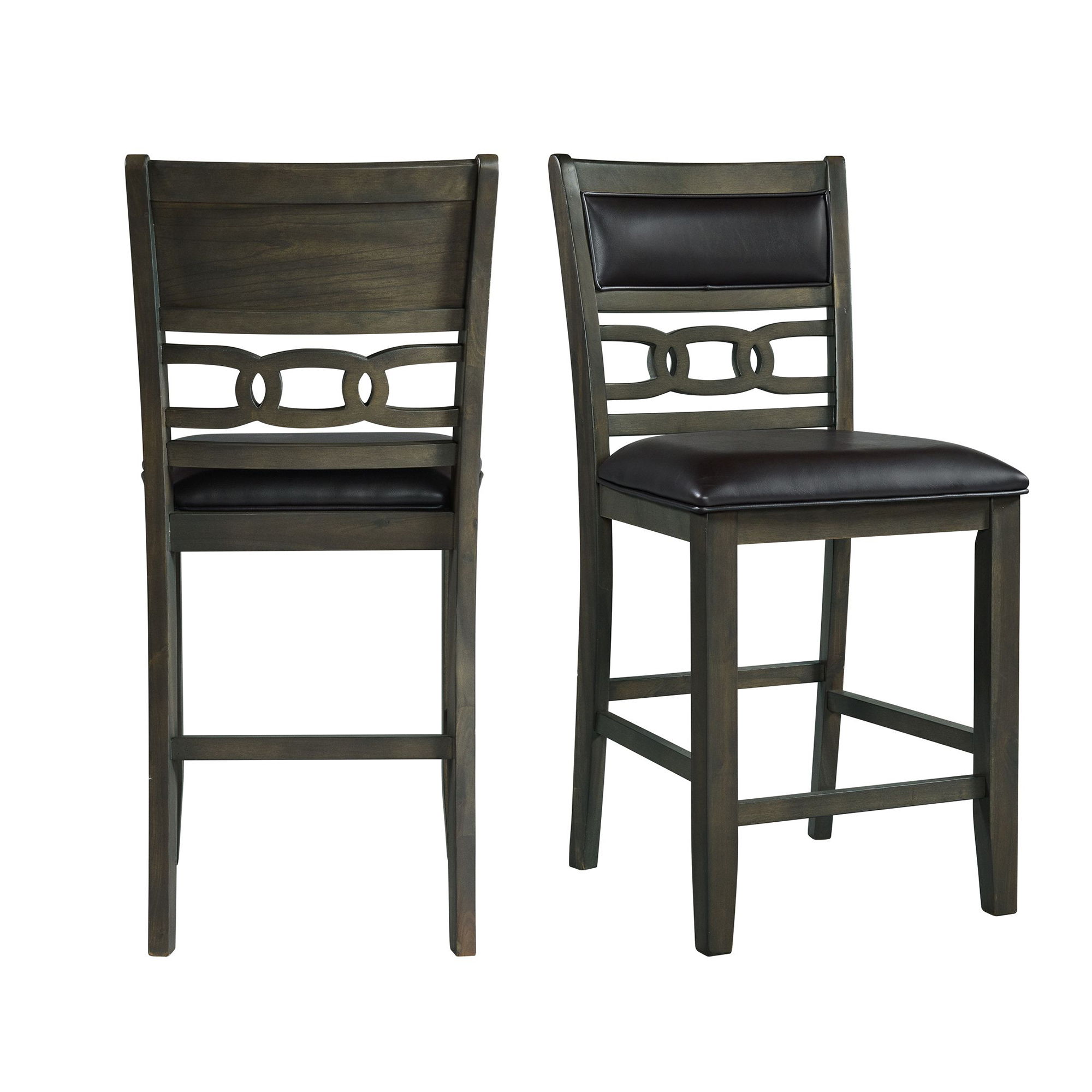Counter Side Chair With PU Cushion (Set of 2)