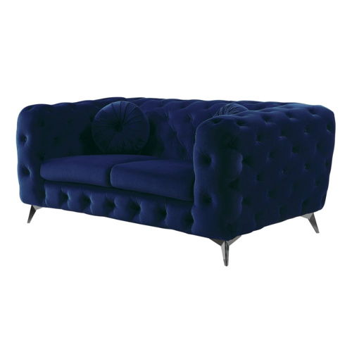 Atronia - Loveseat - Blue Velvet, blue