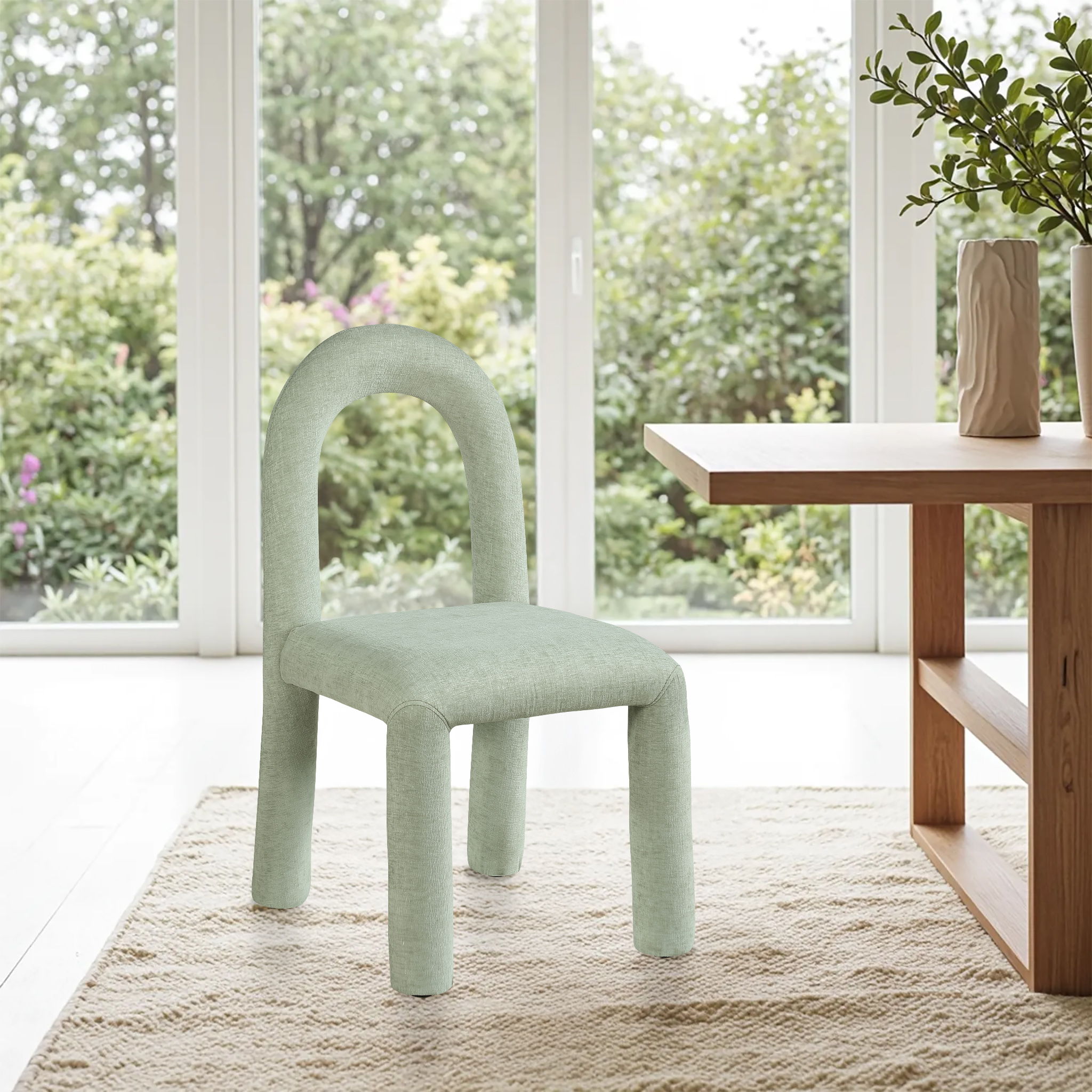 Amari - Chenille Fabric Dining Chair (Set of 2) - Mint