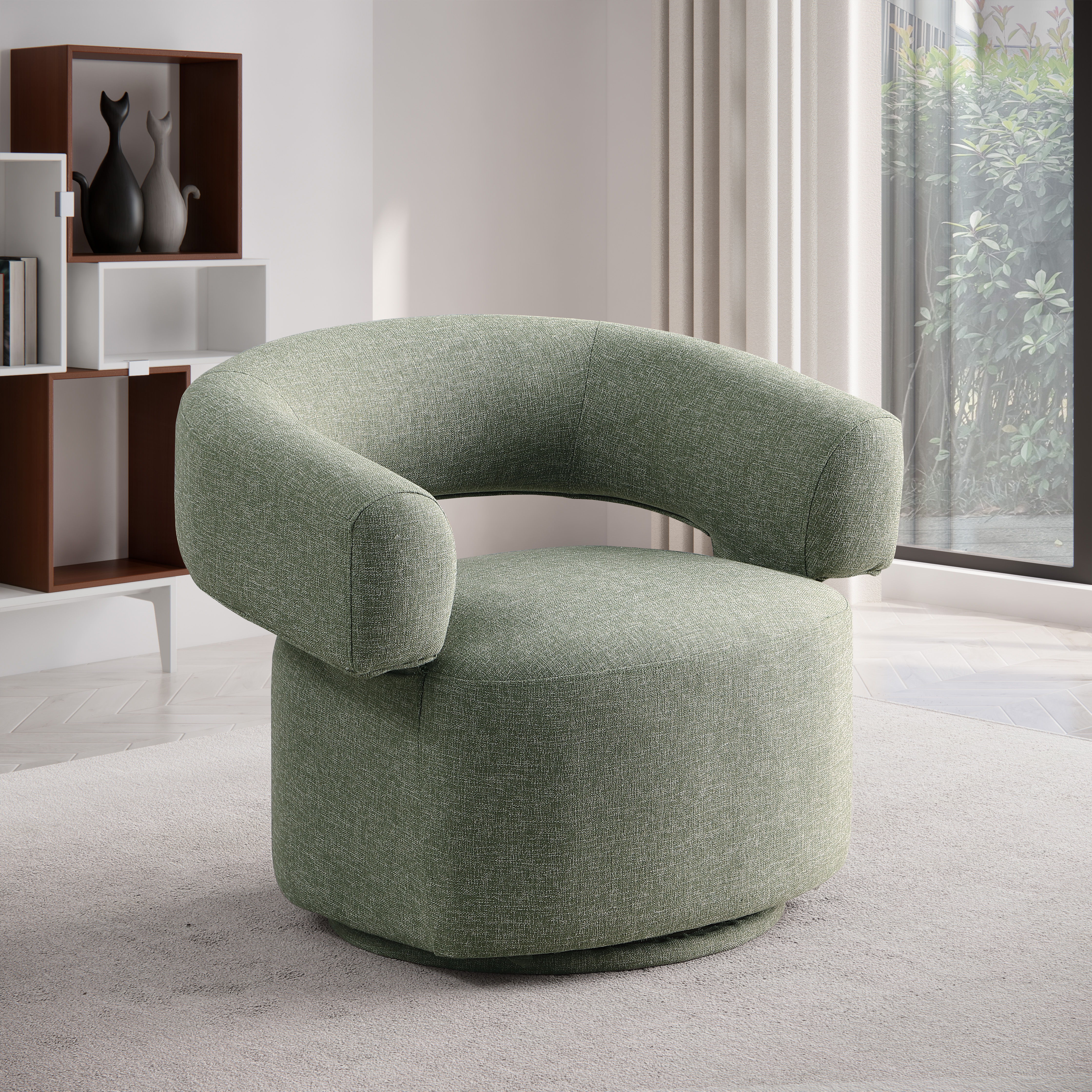 Niya - Swivel Accent Chair - Green