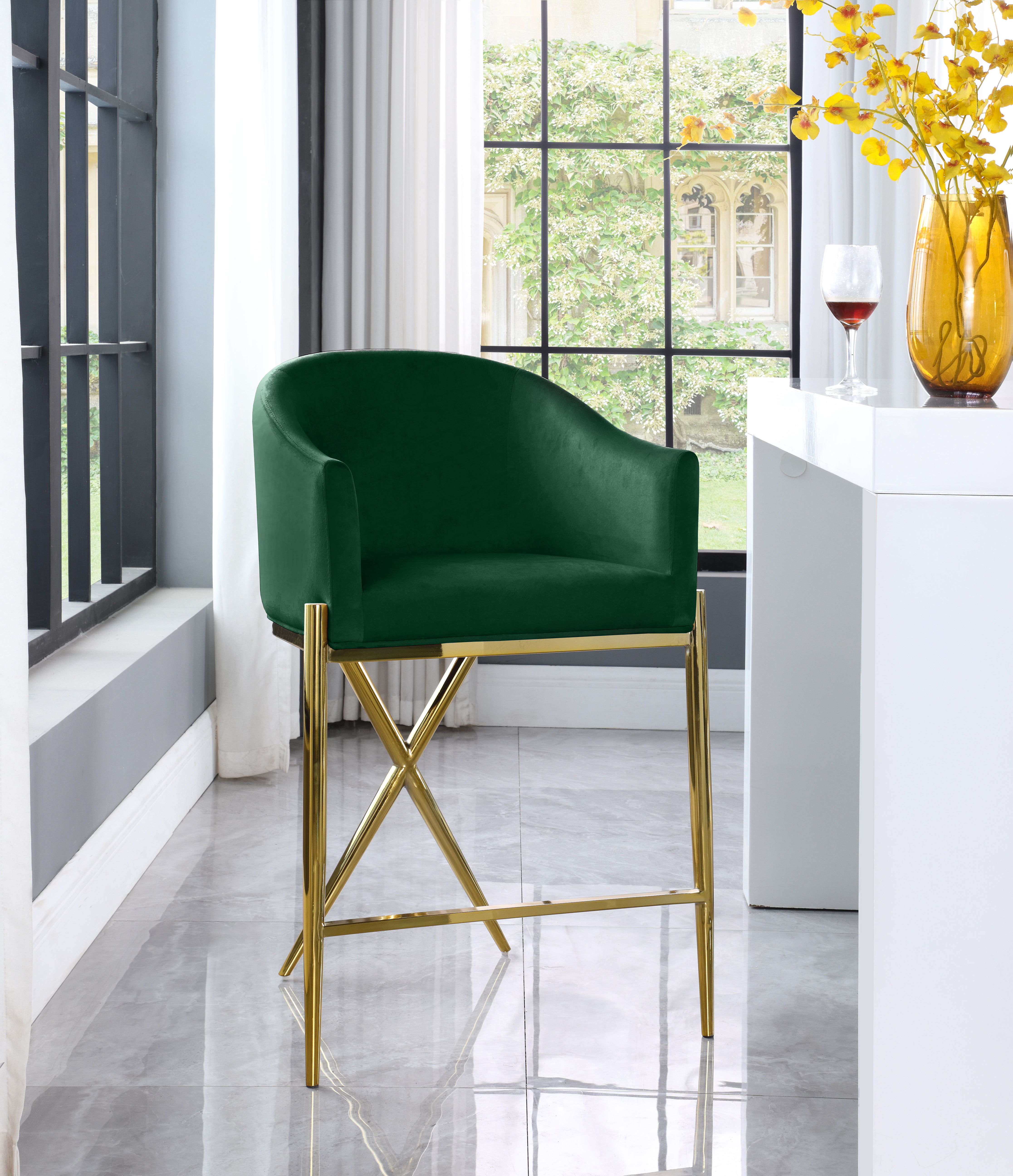 Xavier - Counter Stool - Green