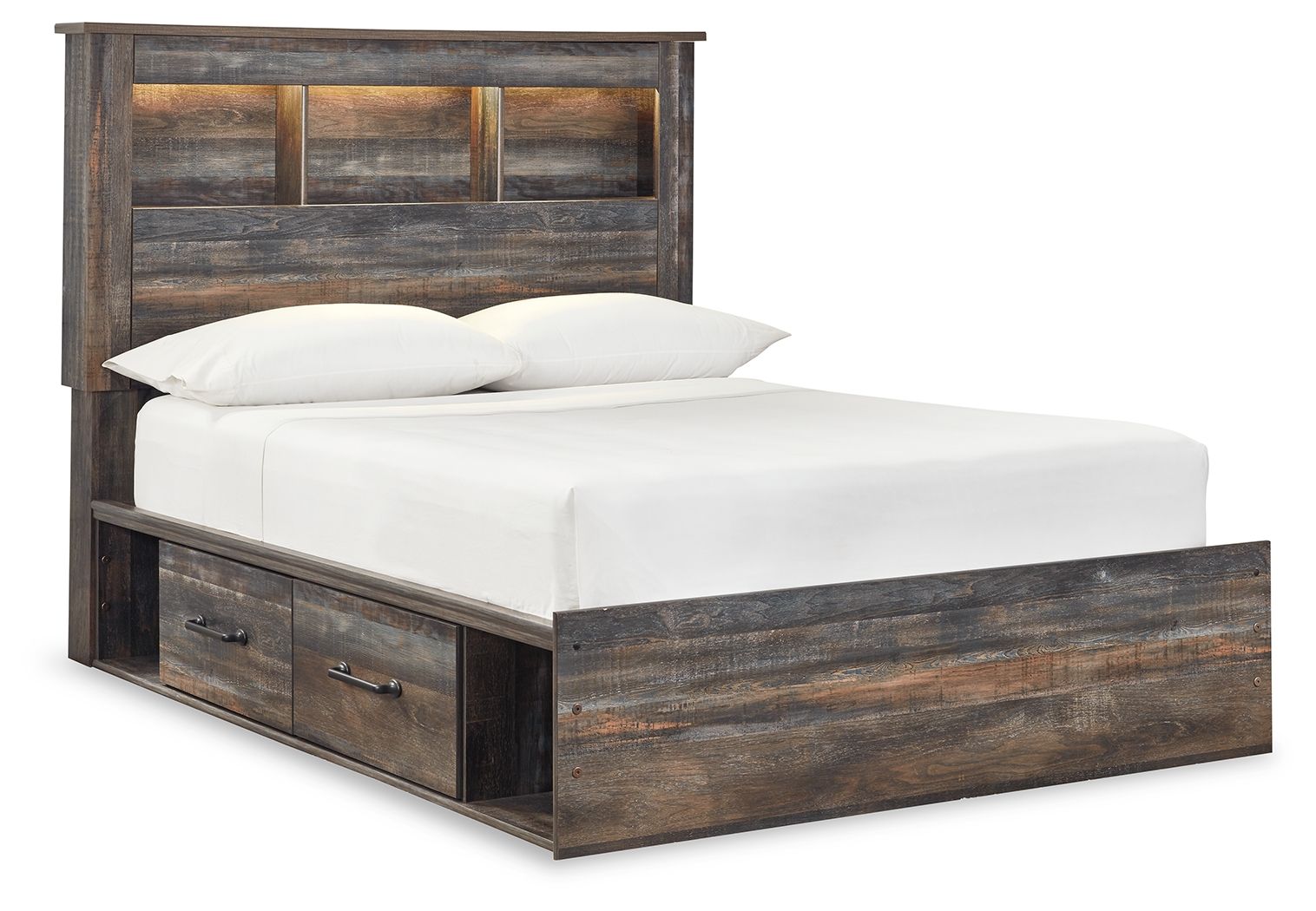 Full Bookcase Bed With 2 Side Drawers