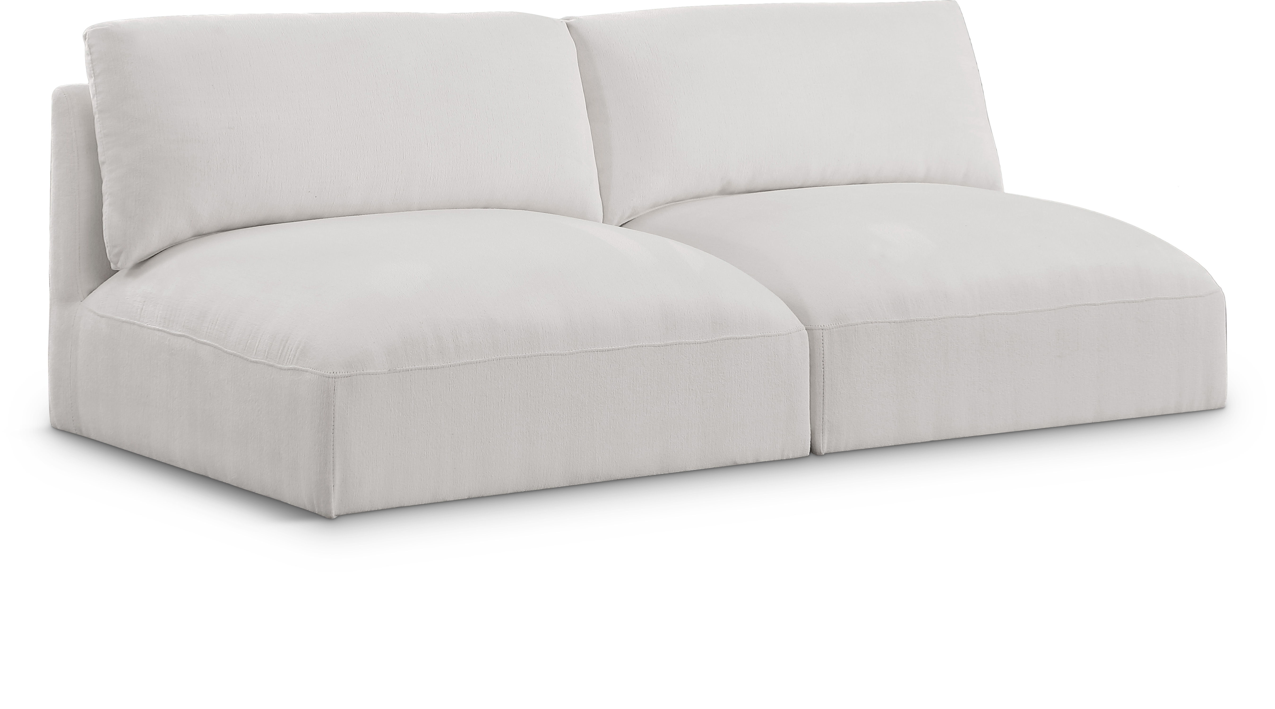 Ease - 2 Seat Modular Armless Sofa - Cream