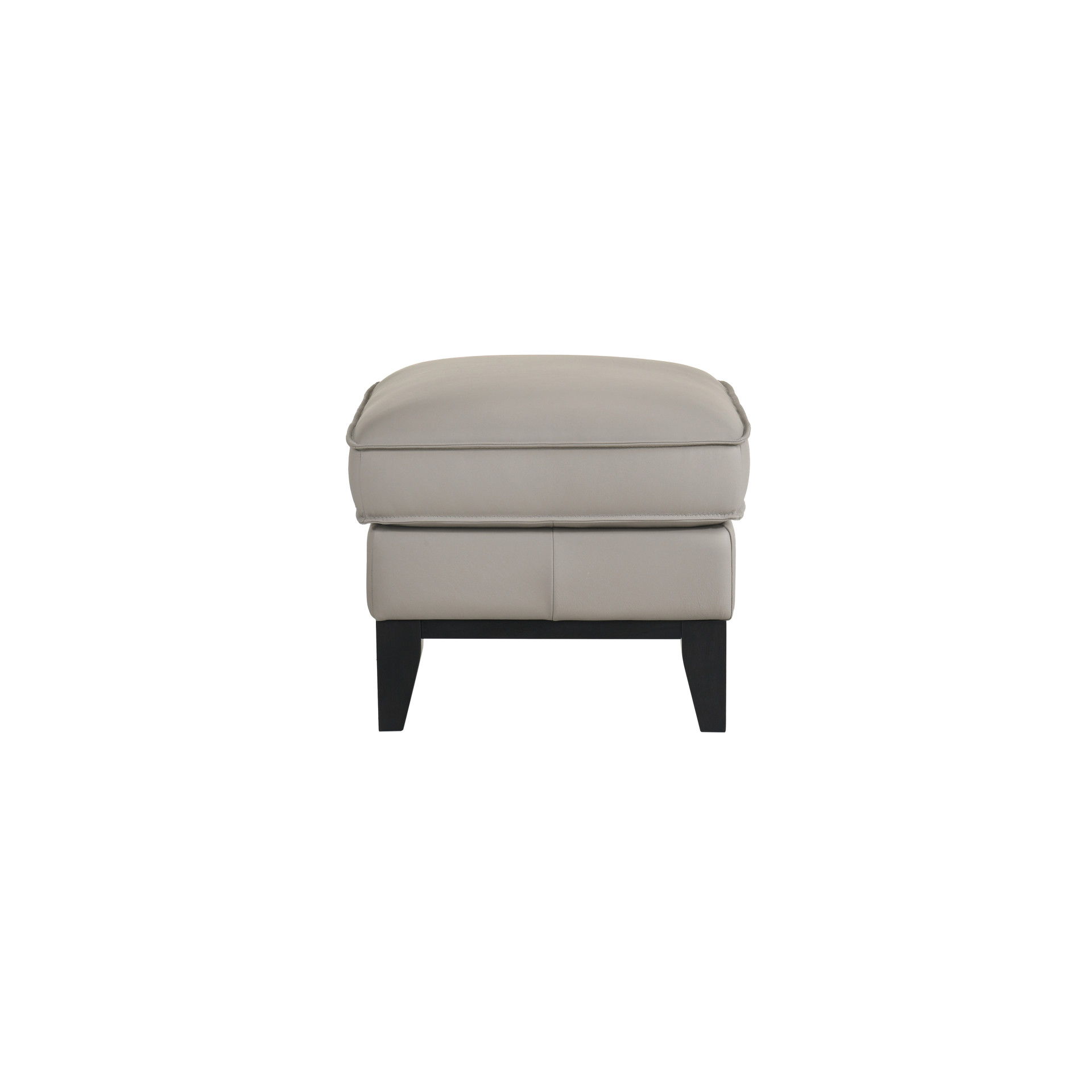 Aaron - Leather Ottoman - Mist Gray, gray, view 3