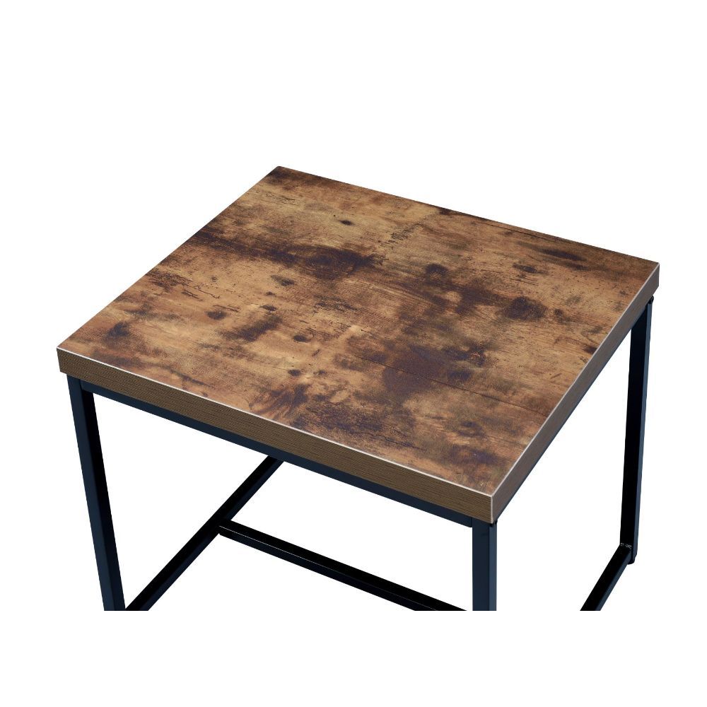 Bob - End Table - Weathered Oak & Black, light brown, view 3