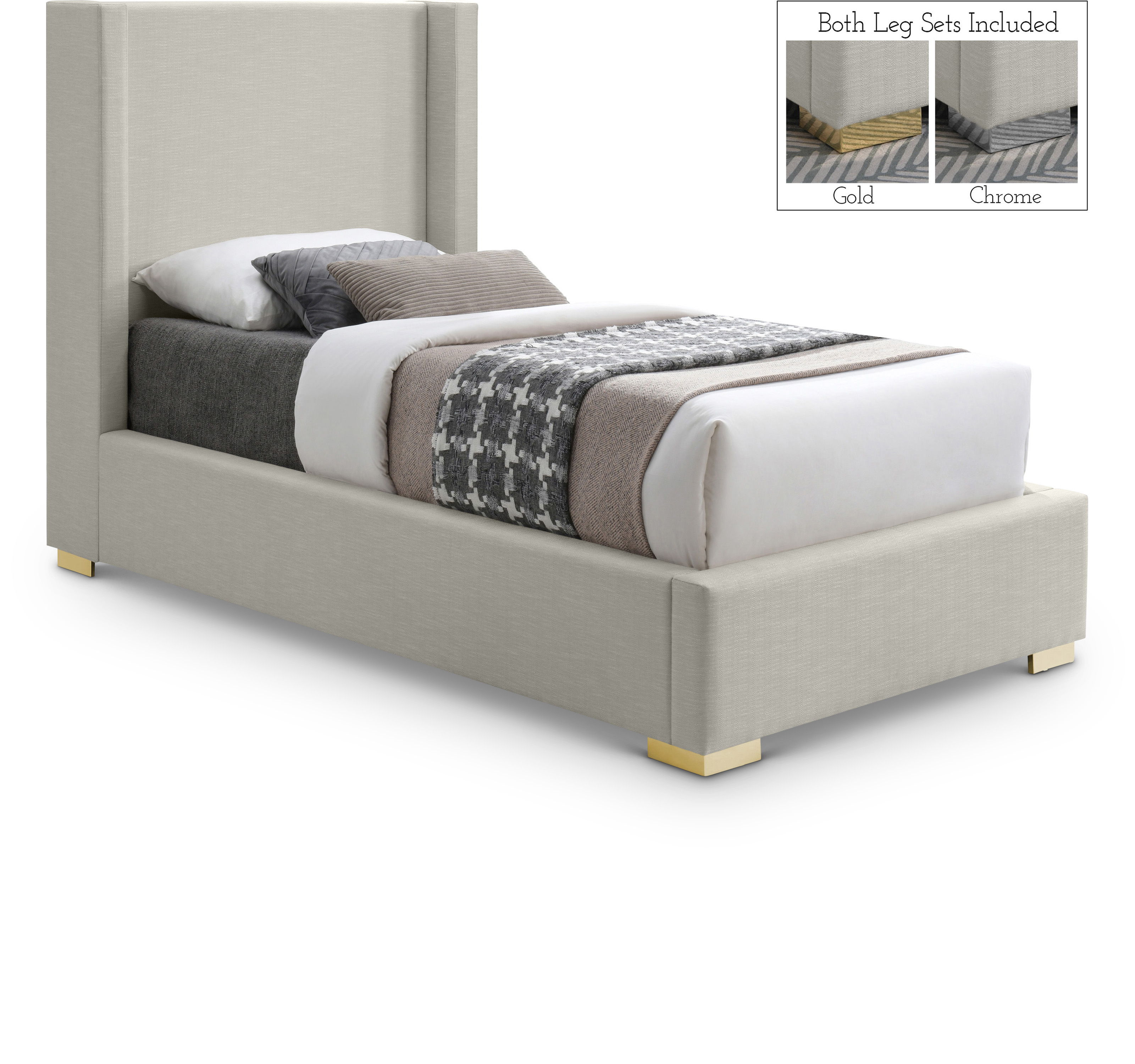 Royce - Twin Bed - Beige