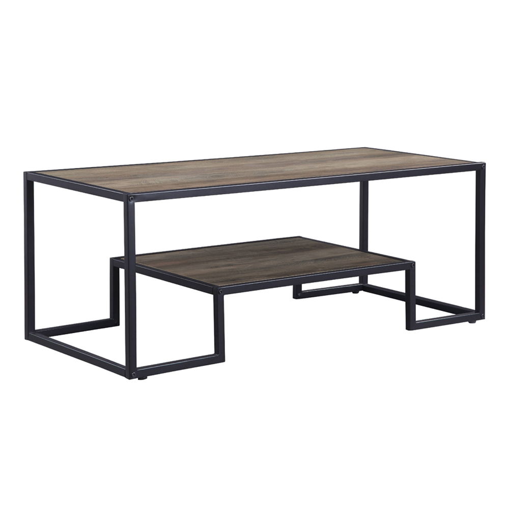 Idella - Coffee Table - Rustic Oak & Black, black, view 2