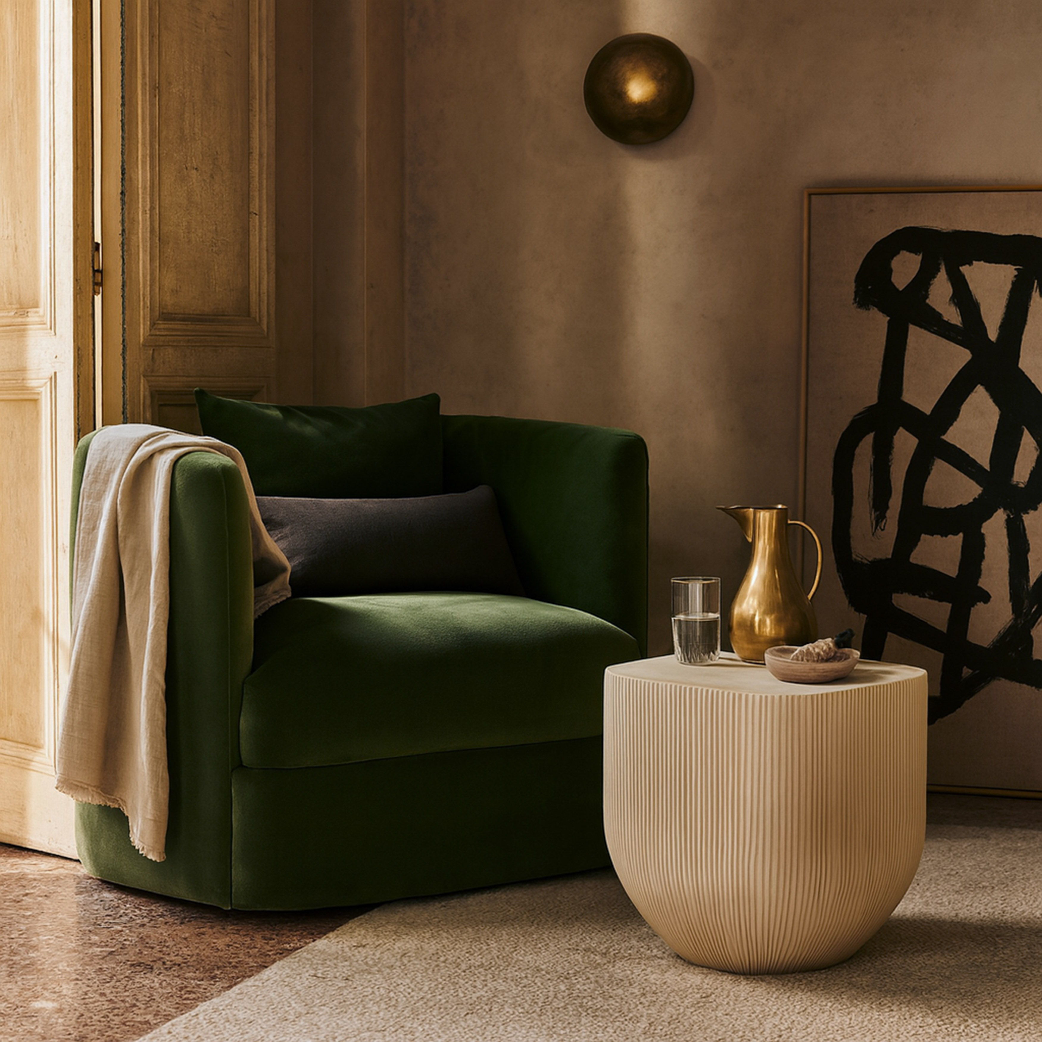 Sonara - Concrete End Table - Beige