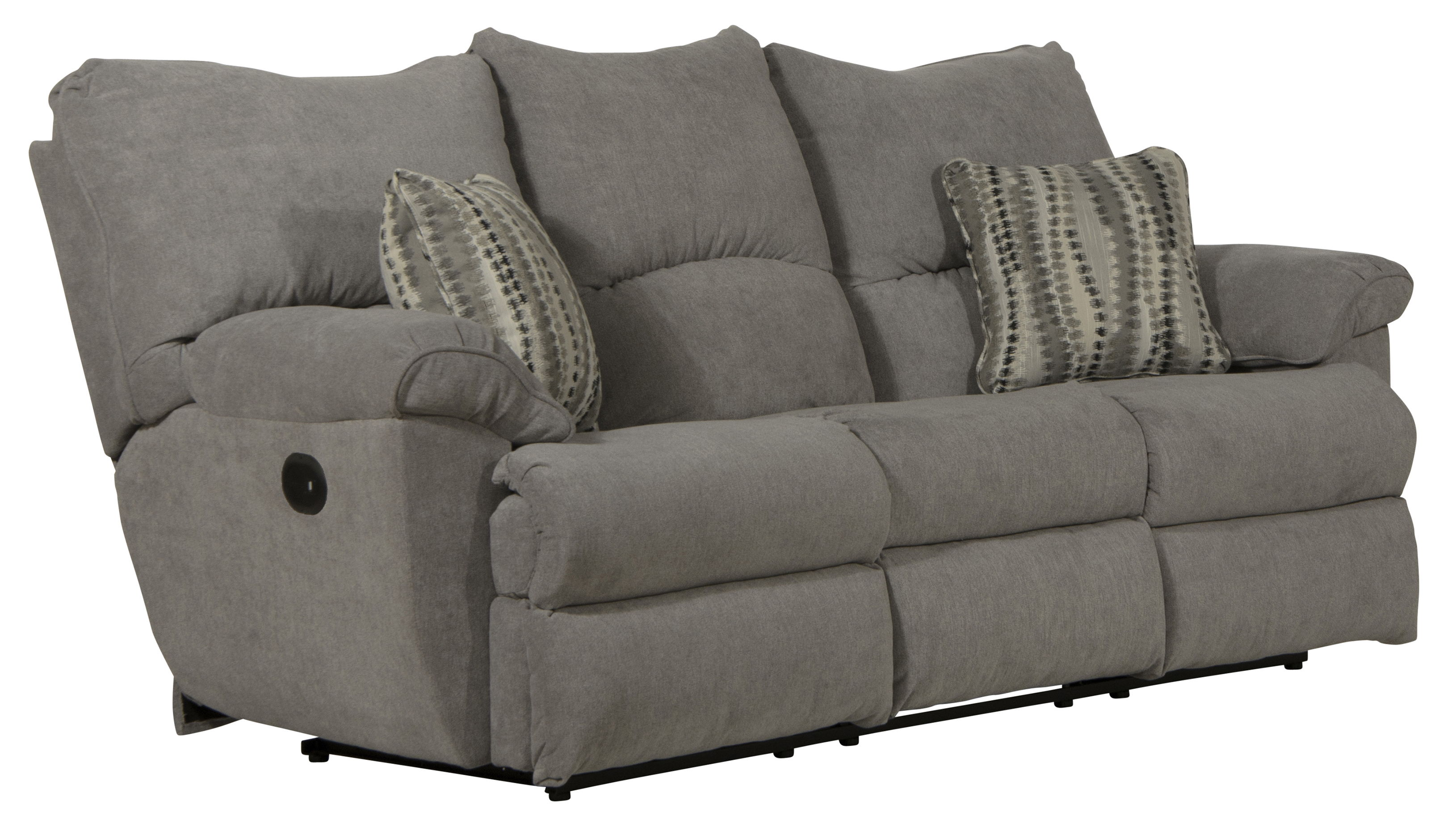 Sadler - Power Lay Flat Reclining Sofa With Drop Down Table - Mica