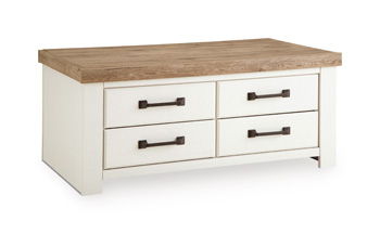 Savonport – Rectangular Cocktail Table – White / Brown